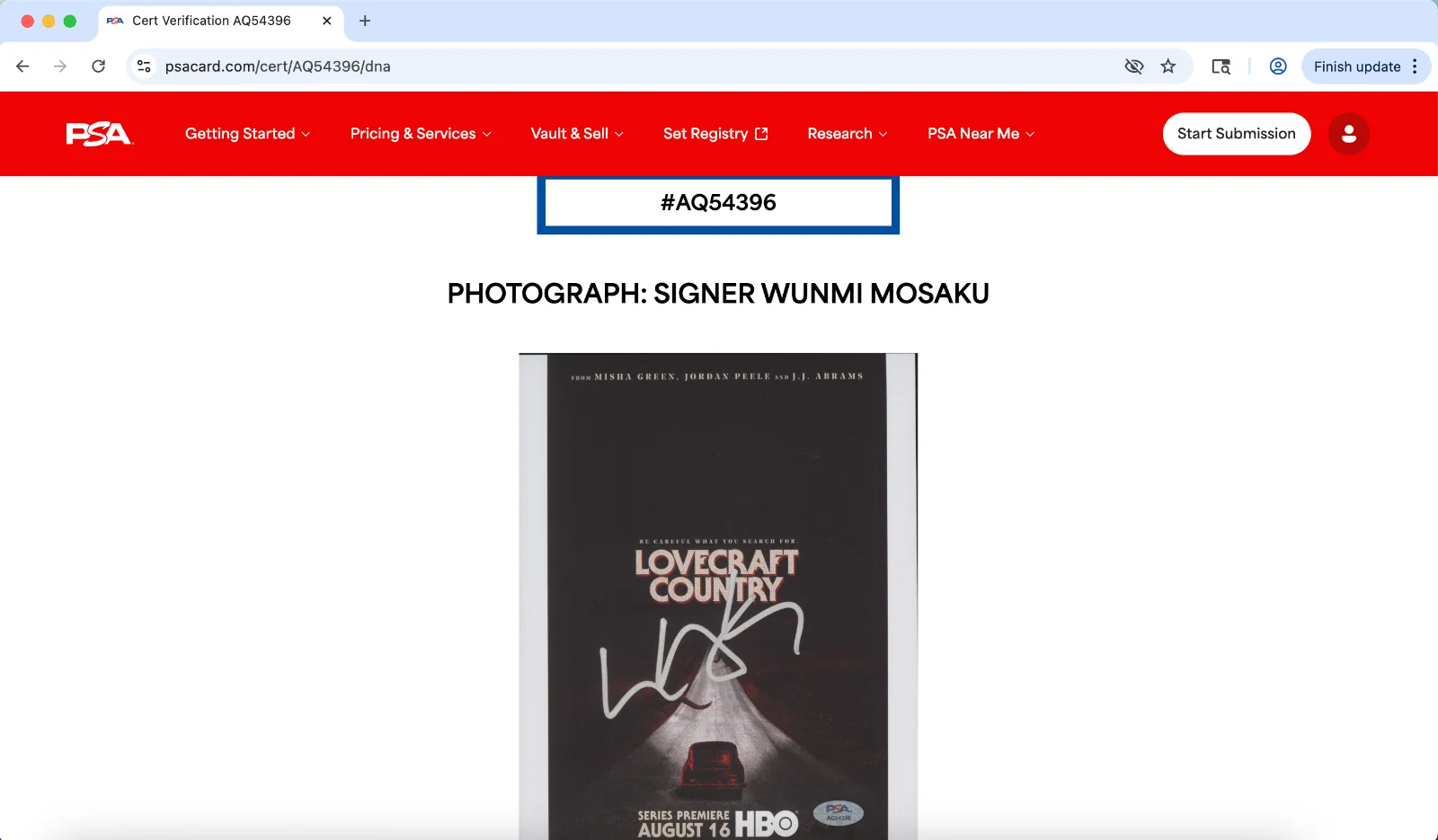 Wunmi Mosaku — Wunmi Mosaku signed 8x10 photo autograph PSA DNA Lovecraft Country, изображение 3