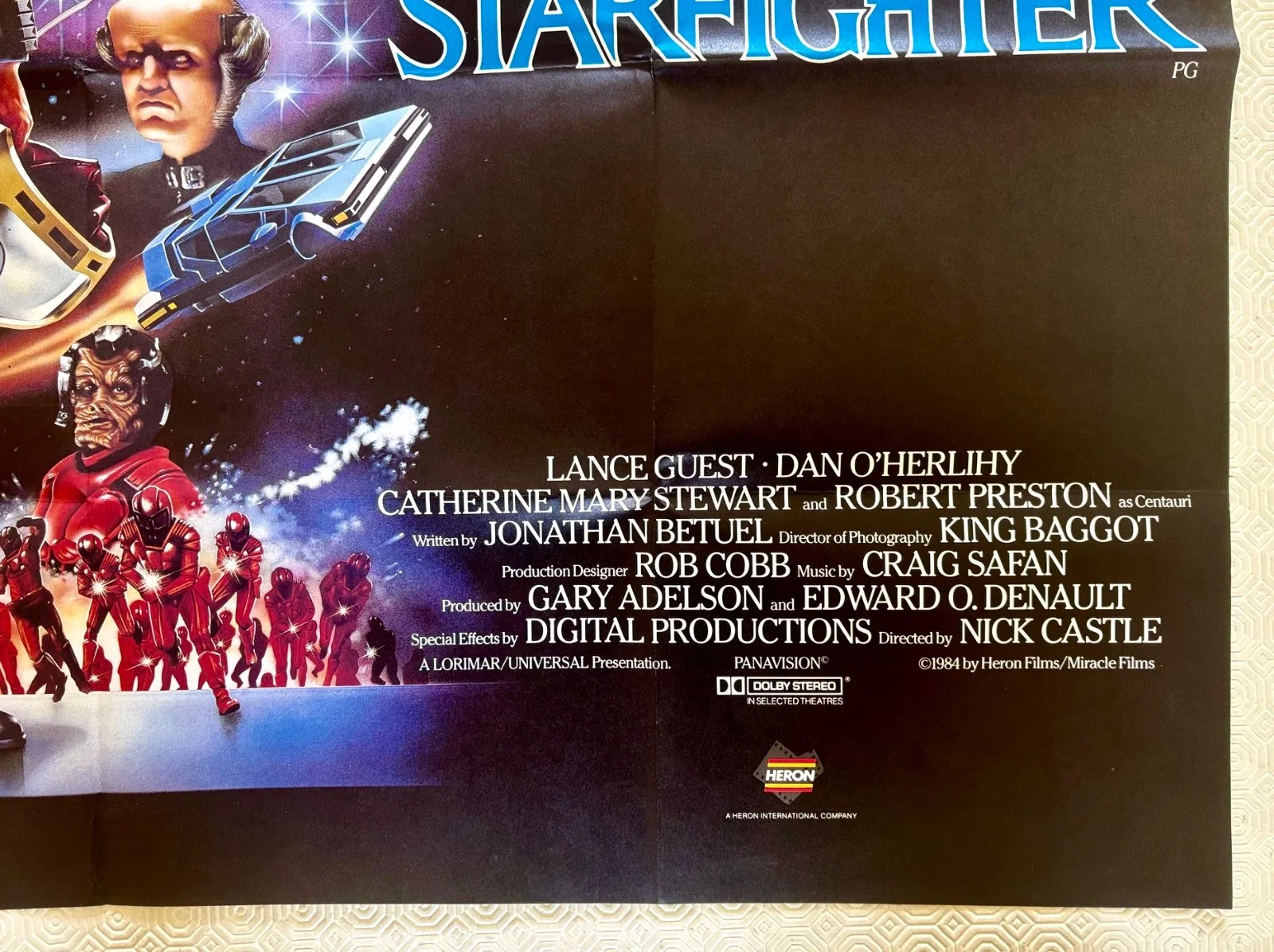The Last Starfighter Original 1984 Movie Quad Poster Lance Guest Dan O'Herlihy, изображение 3