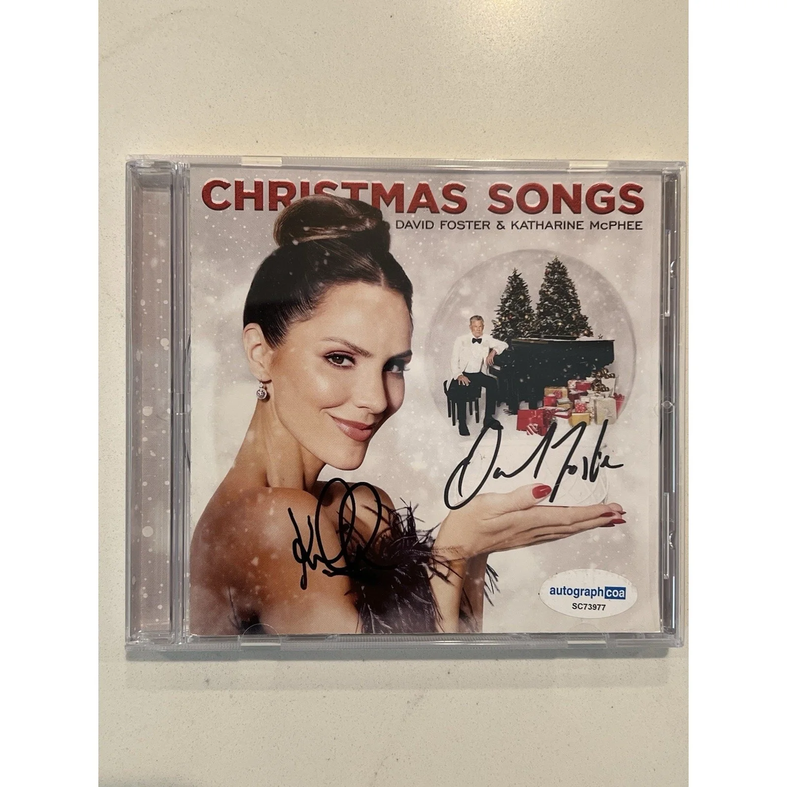 DAVID FOSTER KATHARINE MCPHEE Signed Autograph CD "Christmas Songs" ACOA #1, image 2