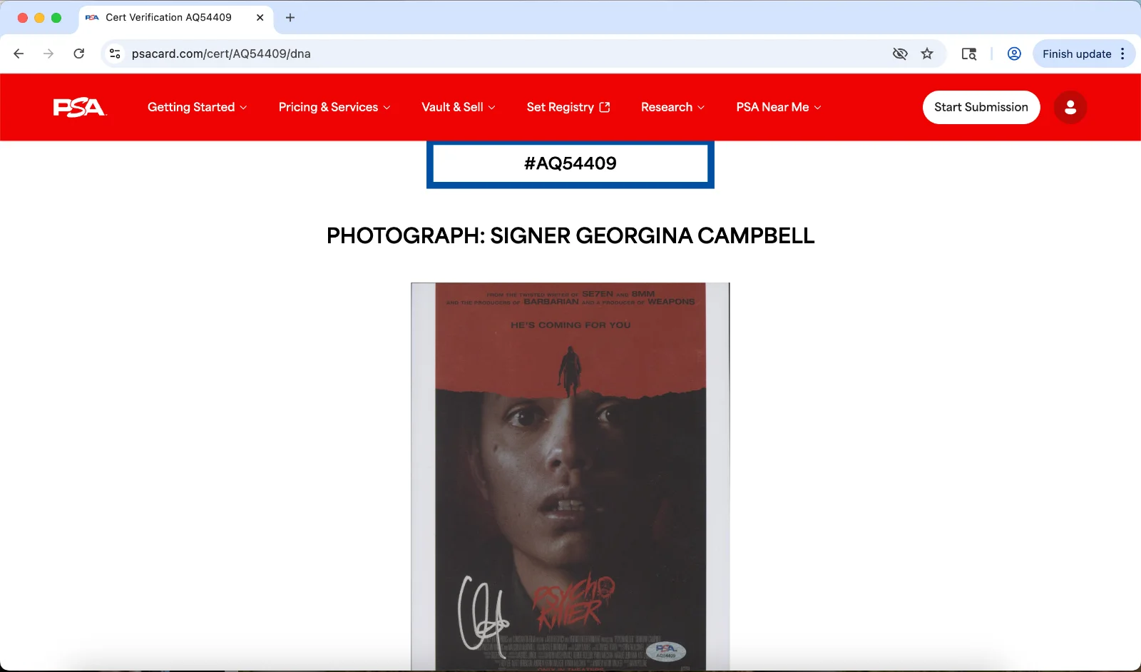 Georgina Campbell — Georgina Campbell signed 8x10 photo autograph PSA DNA Psycho Killer poster, image 3