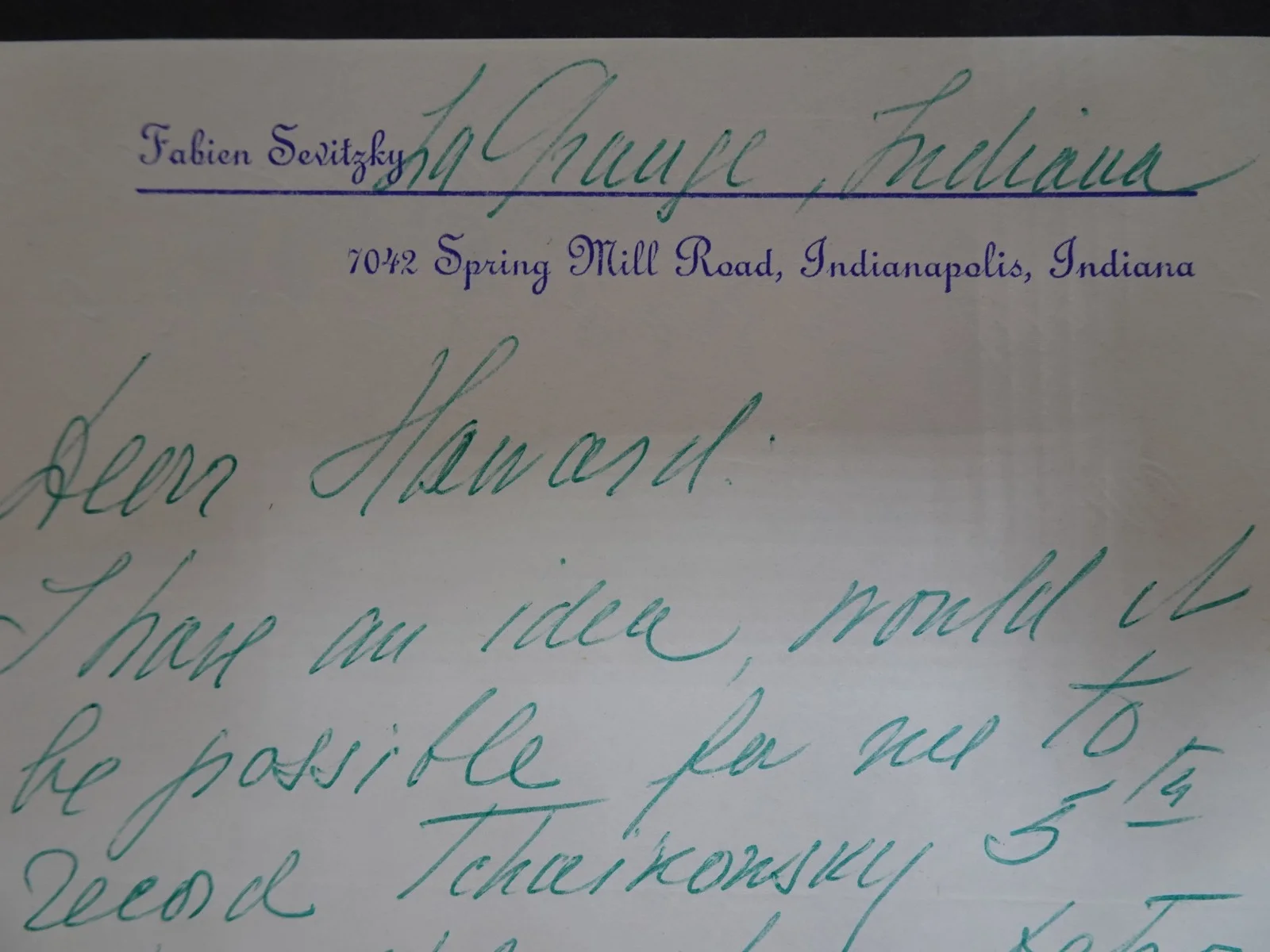 Fabien Sevitzky — Fabien Sevitzky American Conductor Autograph Letter to Detroit Symphony Manager, изображение 2