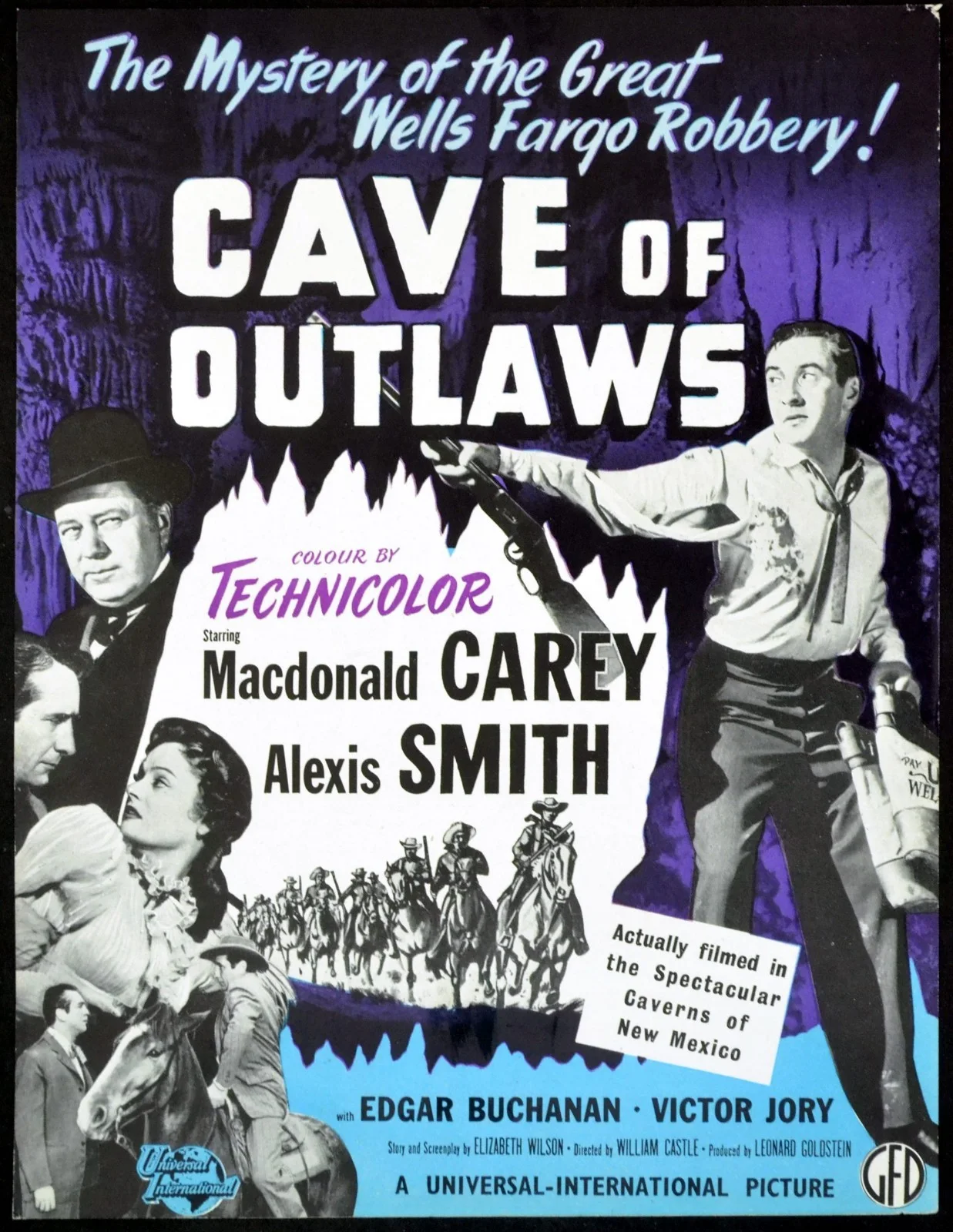 YOU NEVER KNOW 1951 Dick Powell CAVE OF OUTLAWS Macdonald Carey TRADE ADVERT, изображение 2