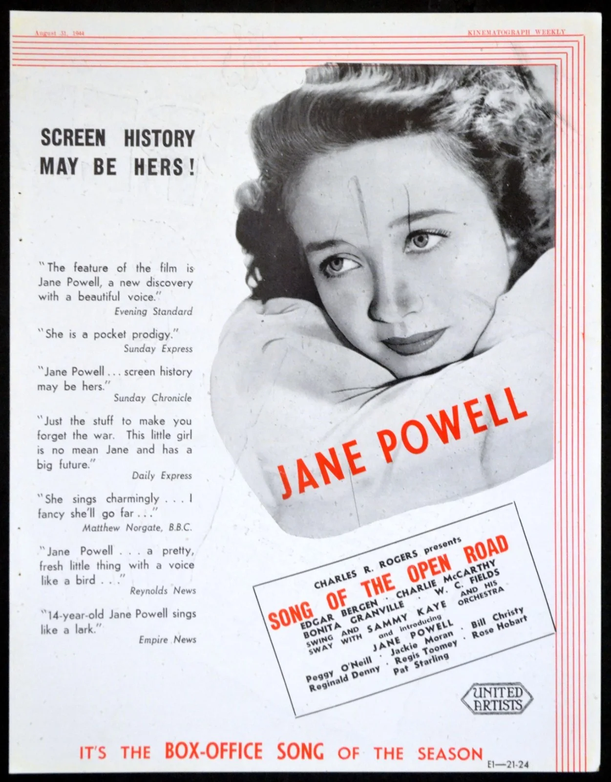 IT HAPPENED TOMORROW 1944 Dona Drake, Robert Lowery, Tim Ryan TRADE ADVERT, изображение 2
