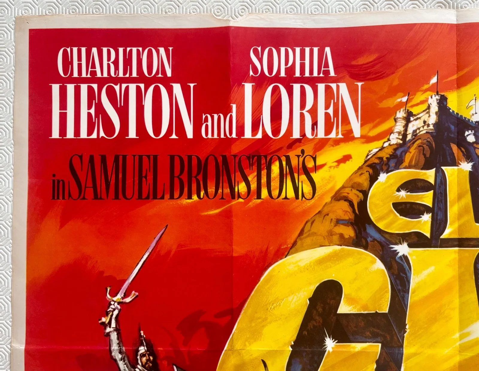 El Cid Original 1961 Movie Quad Poster Charlton Heston Sophia Loren, изображение 5