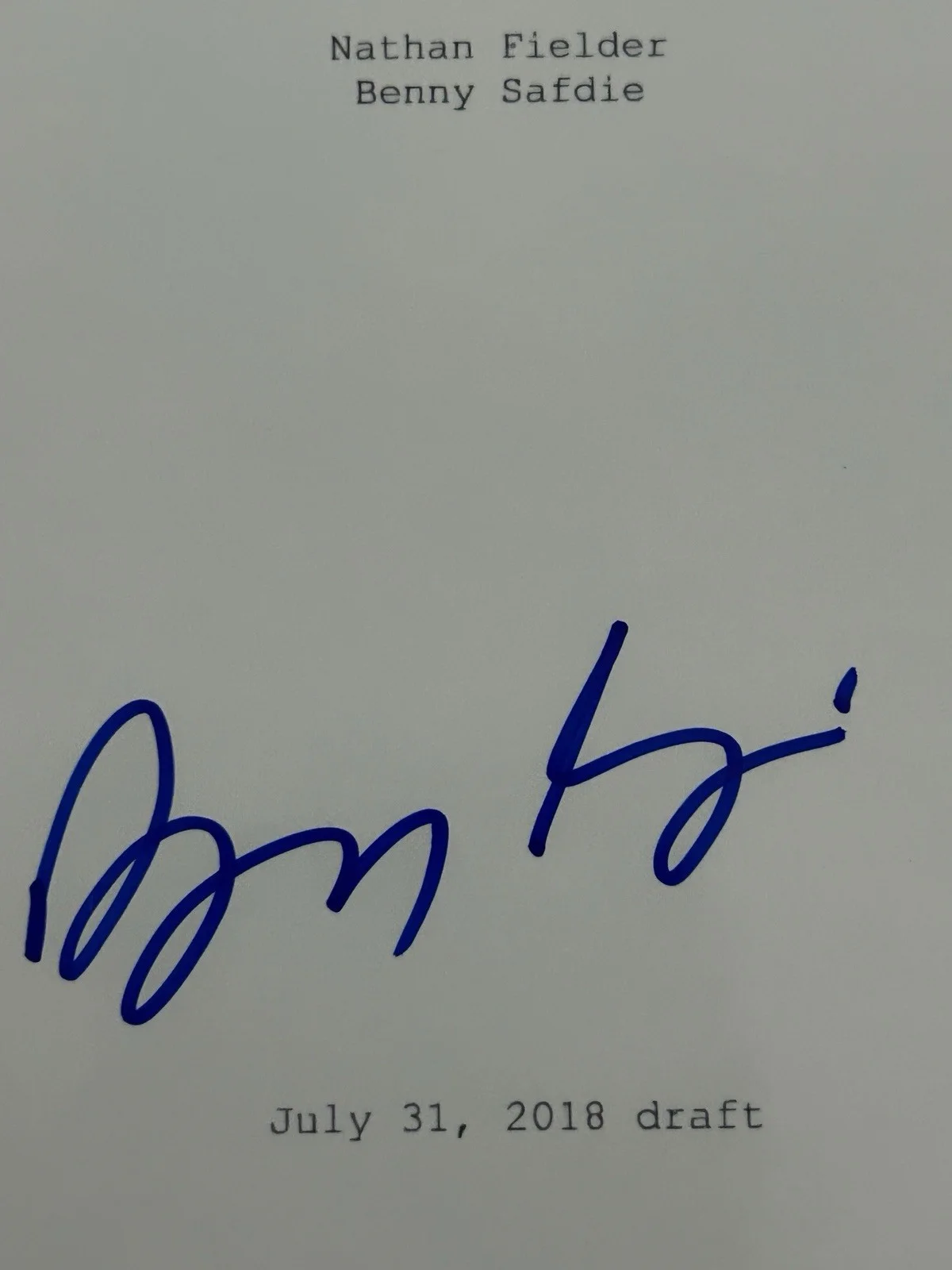 Benny Safdie — Benny Safdie Signed Autographed The Curse Pilot Script Screenplay Cover Beckett, image 3