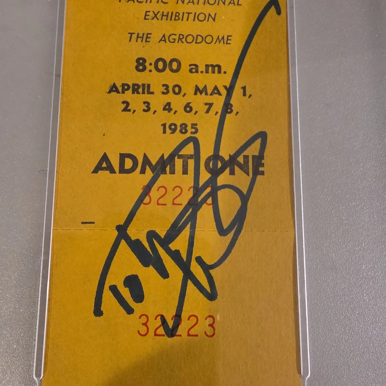 Sylvester Stallone, Dolph Lundgren — 1985 ROCKY IV Filming Ticket (PSA 8) & Autos (PSA 10) for Stallone & Lundgren, image 4