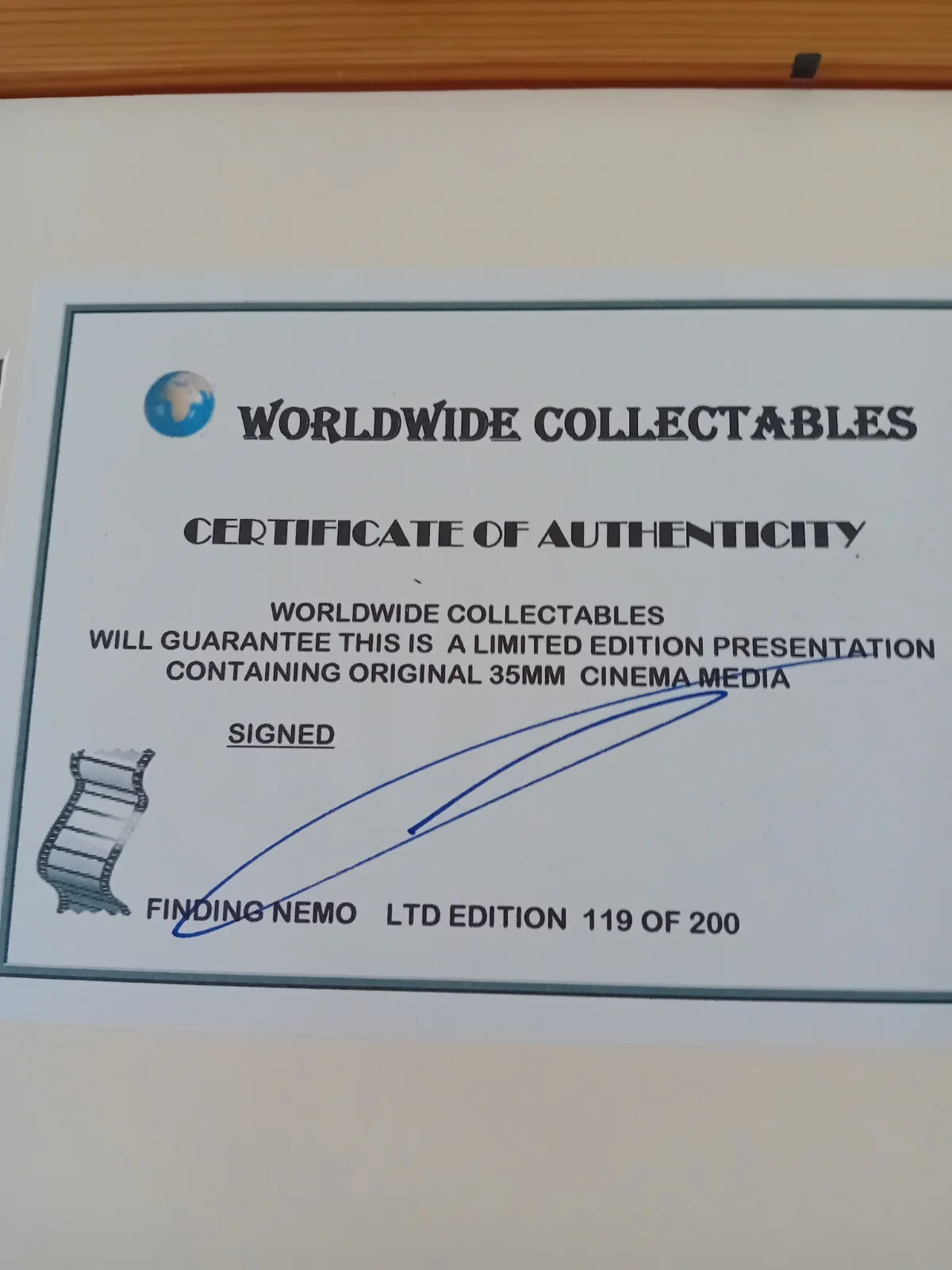 Finding Nemo Framed 35mm Film Cell Display - COA Authenticated - Disney Pixar, image 2