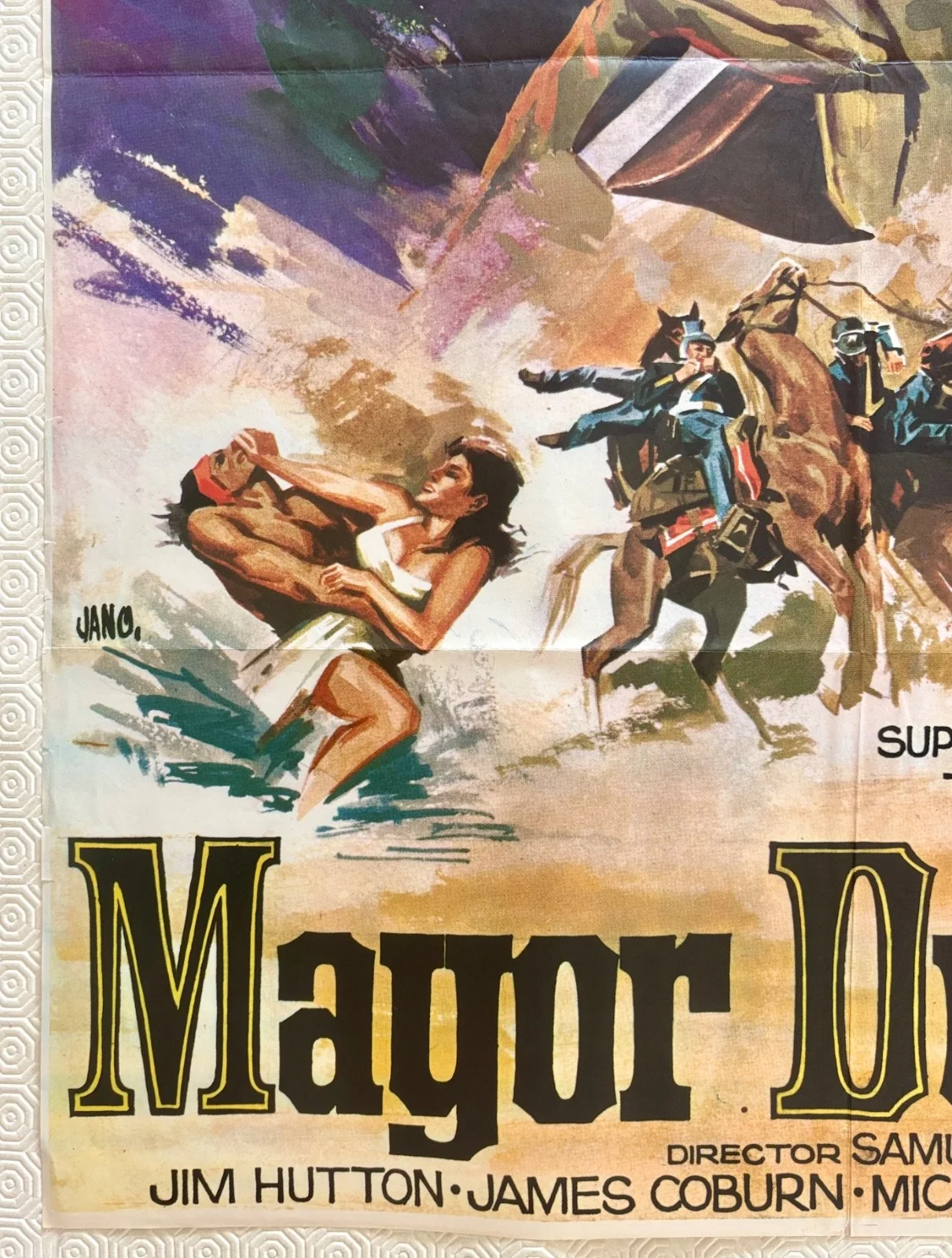 Major Dundee 1965 Spanish One Sheet Movie Poster Charlton Heston Jano Art, изображение 2