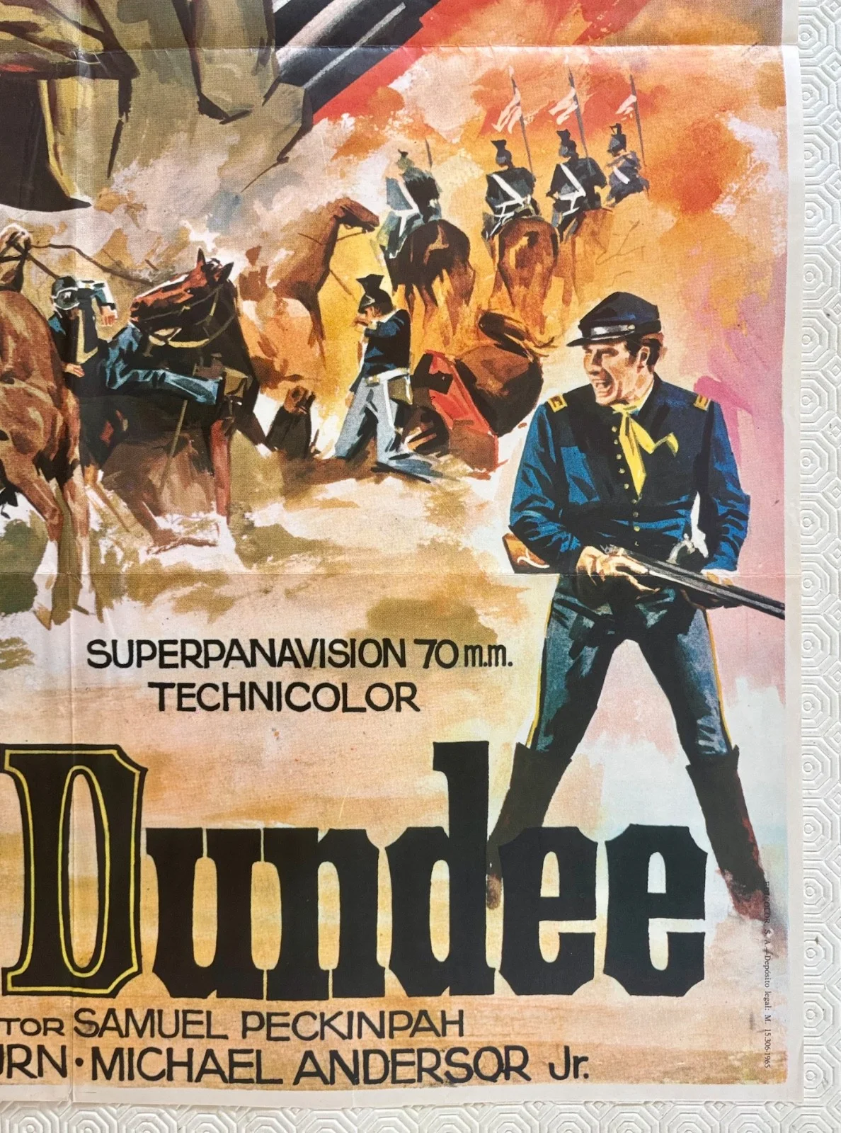 Major Dundee 1965 Spanish One Sheet Movie Poster Charlton Heston Jano Art, изображение 3