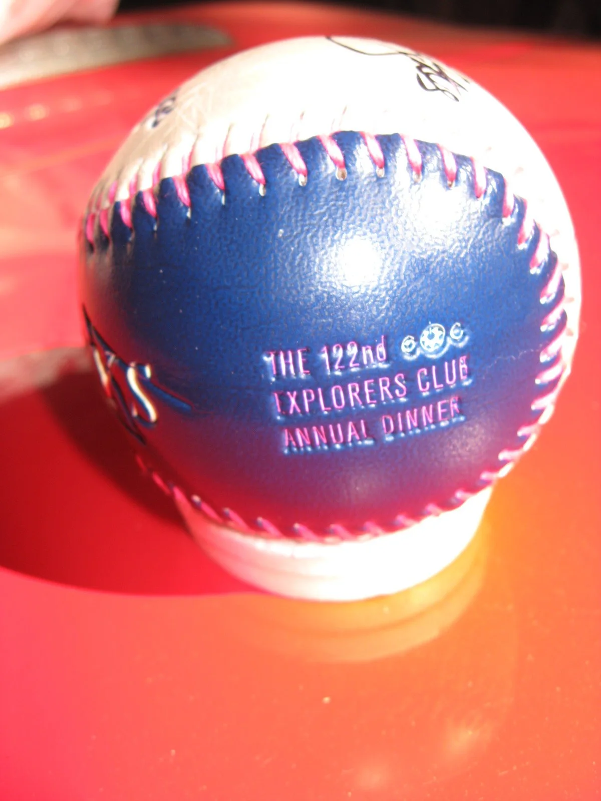 JOSH GATES — JOSH GATES SIGNED EXPLORERS CLUB 122 DINNER BASEBALL "EXPEDITION UNKNOWN", image 4