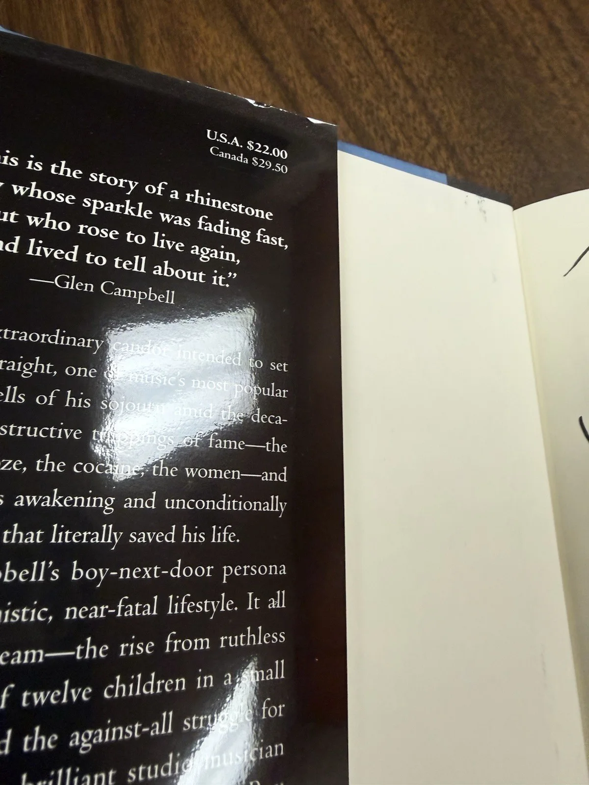 Glen Campbell Rhinestone Cowboy Signed Autobiography Hardcover with Tom Carter, image 2