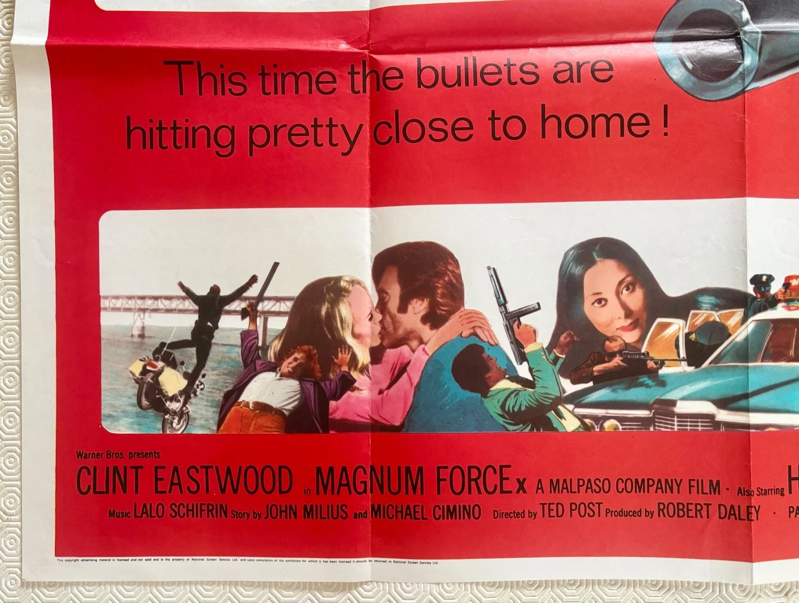 Magnum Force Original 1973 Quad Poster Clint Eastwood Dirty Harry, изображение 2