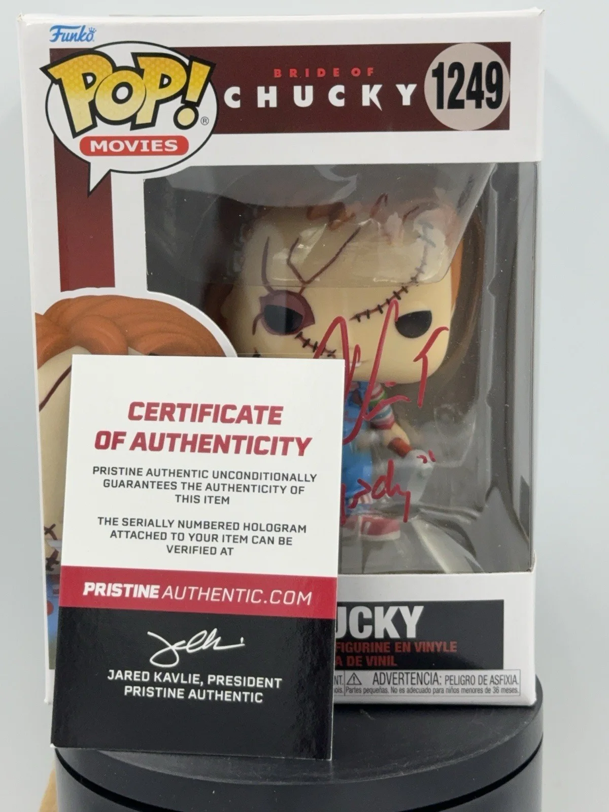 Funko Pop! #1249 Chucky Signed and Inscr Alex Vincent with Pristine COA PA317704, image 2