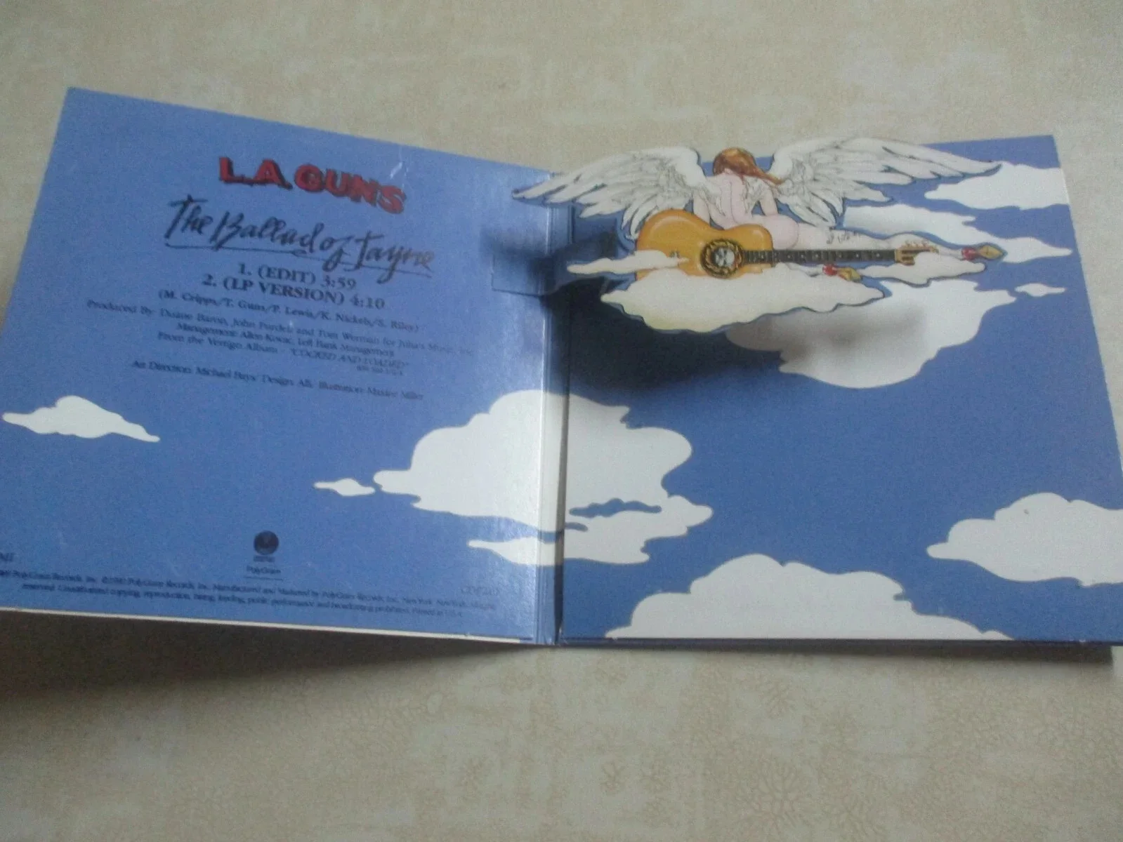 LA GUNS authentic signed/autographed RARE promo pop-up cd TRACII GUNS + 1 --JSA, изображение 3
