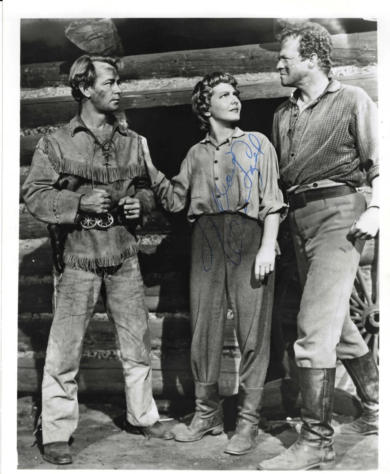 Alan Ladd — SHANE signed by ALAN LADD pictured with Van Heflin and Jean Arthur 8x10 COA