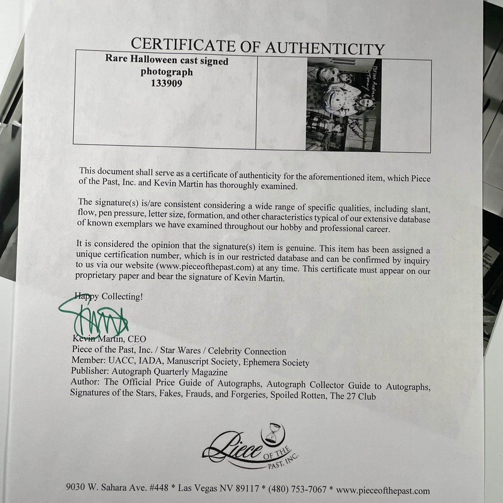 HALLOWEEN CAST SIGNED Photograph COA Photo Horror Jamie Lee Curtis Autograph P, изображение 5