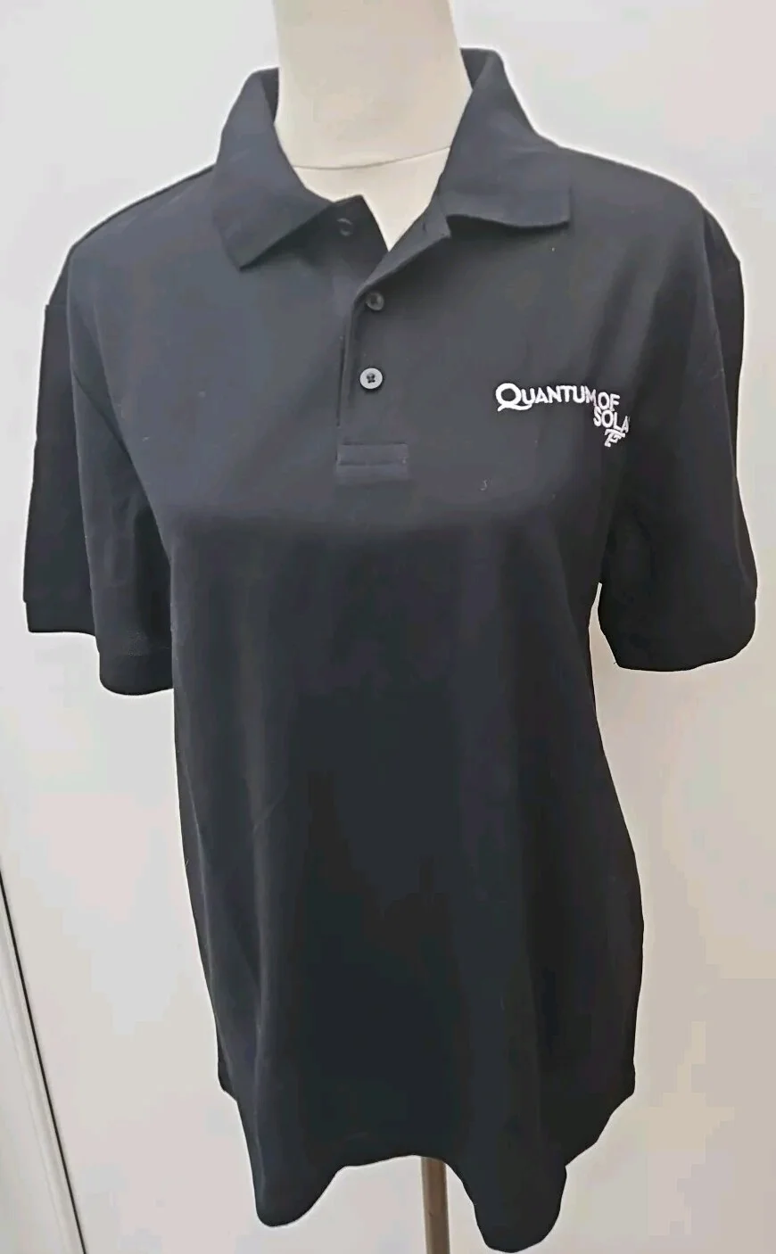 James Bond Quantum of Solace Mens Size M Black Polo Shirt Sony Film Crew Movie, изображение 2