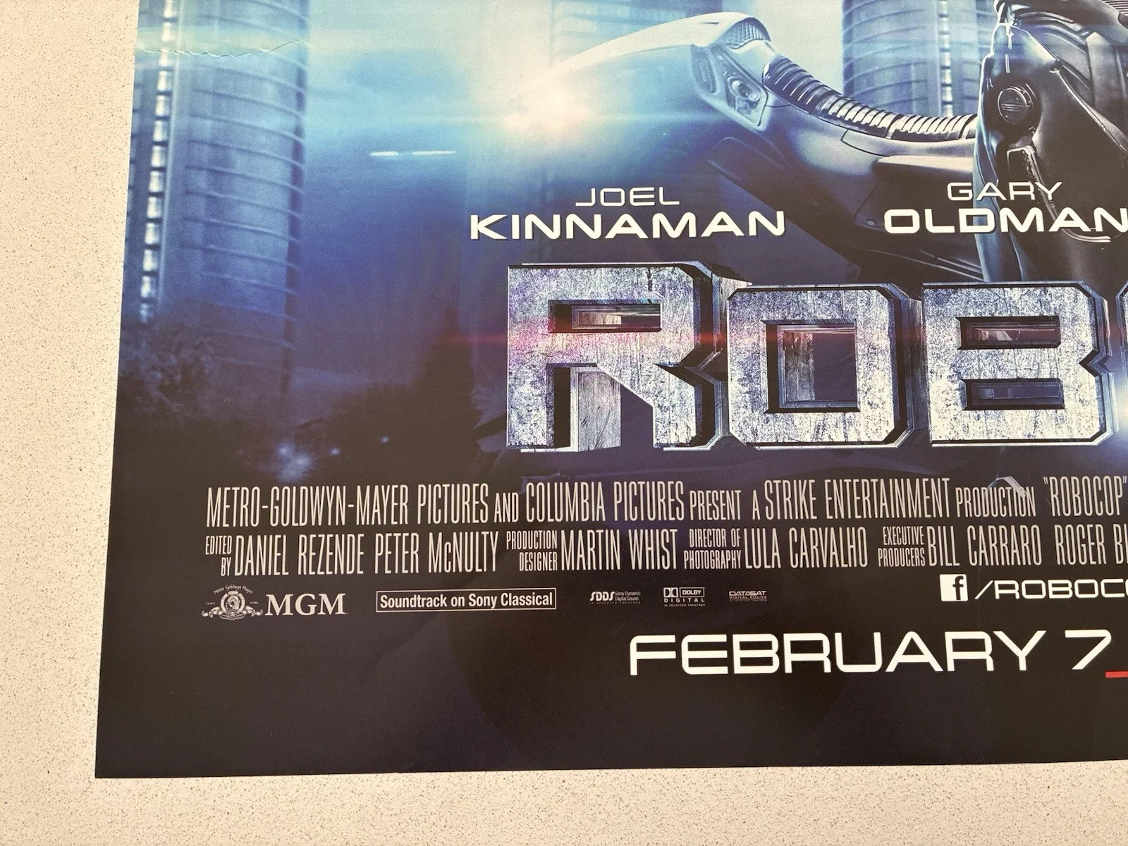 ROBOCOP - JOEL KINNAMAN - ORIGINAL UK CINEMA QUAD POSTER 2013 30x40” GARY OLDMAN, изображение 3