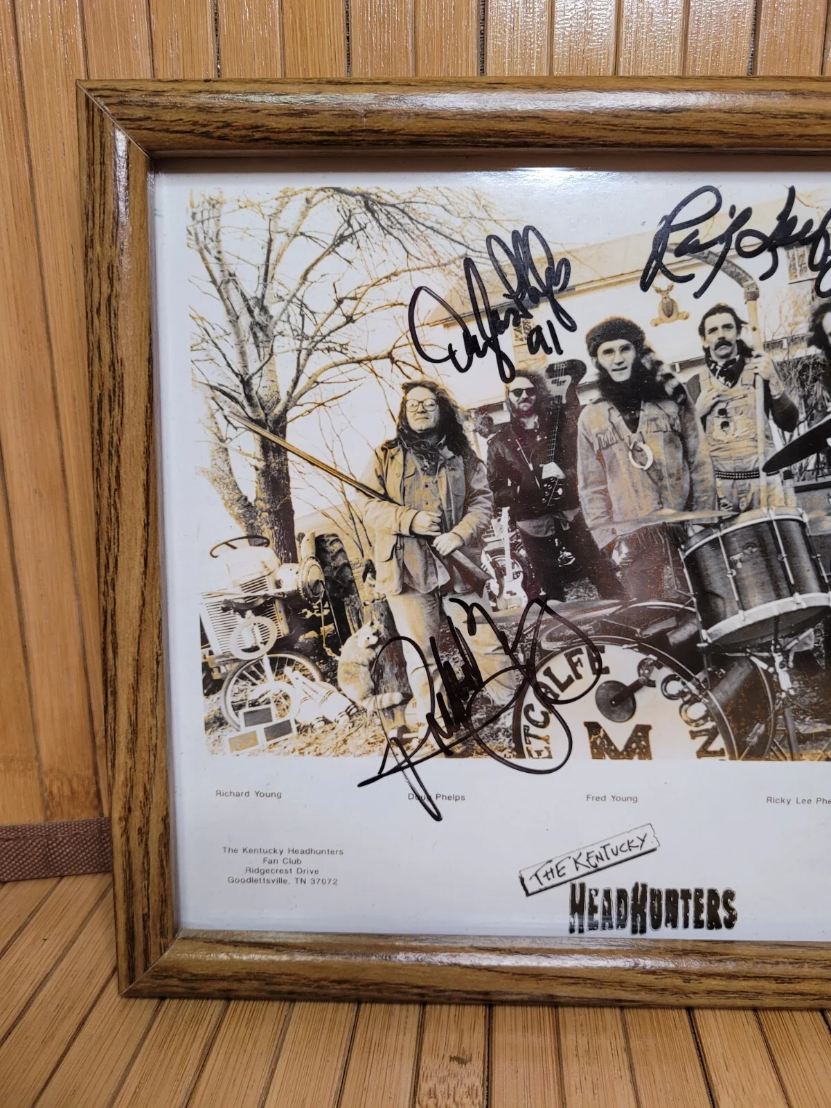 The Kentucky Headhunters Band Signed Photo 1 of 91 Orginal Members Frame 9"x 11", изображение 2