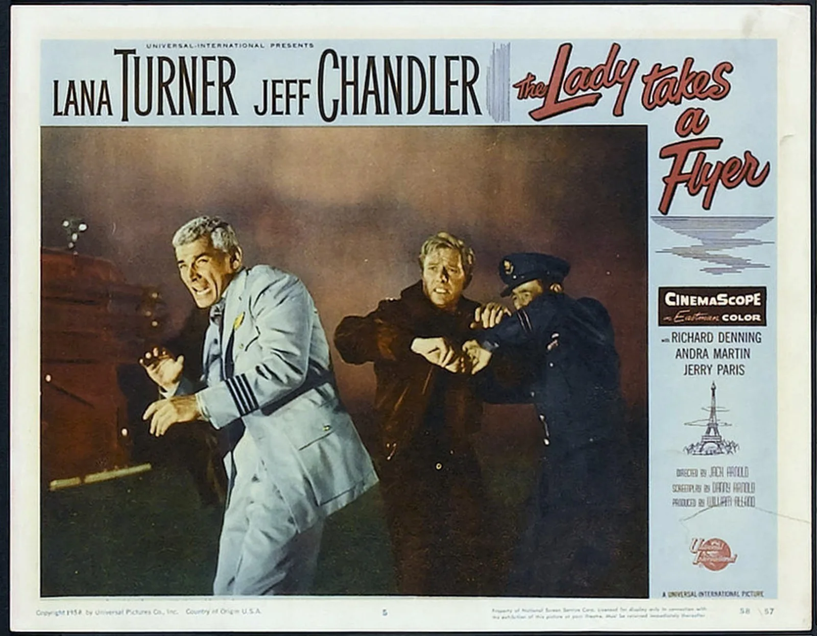 LADY TAKES A FLYER 1958 Lana Turner, Jeff Chandler 3 U.S. LOBBY CARDS, изображение 2