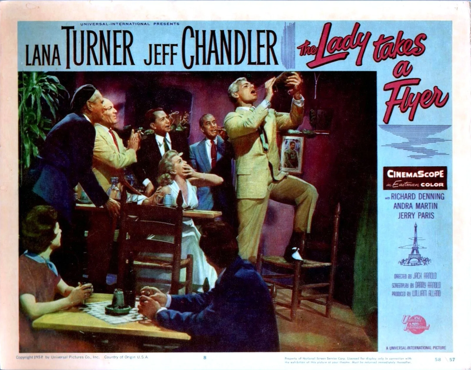 LADY TAKES A FLYER 1958 Lana Turner, Jeff Chandler 3 U.S. LOBBY CARDS, изображение 3