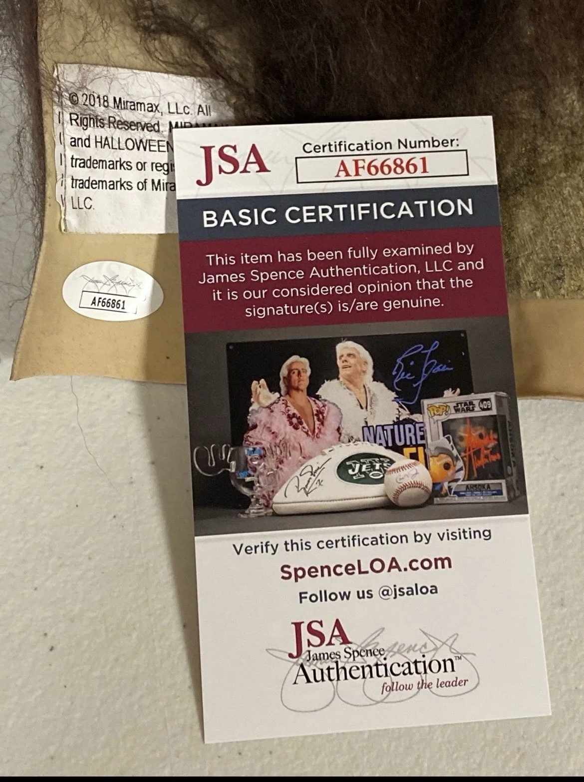 JAMES JUDE COURTNEY — JAMES JUDE COURTNEY MICHAEL MYERS AUTOGRAPHED SIGNED MASK PROOF JSA COA AF66861, изображение 4