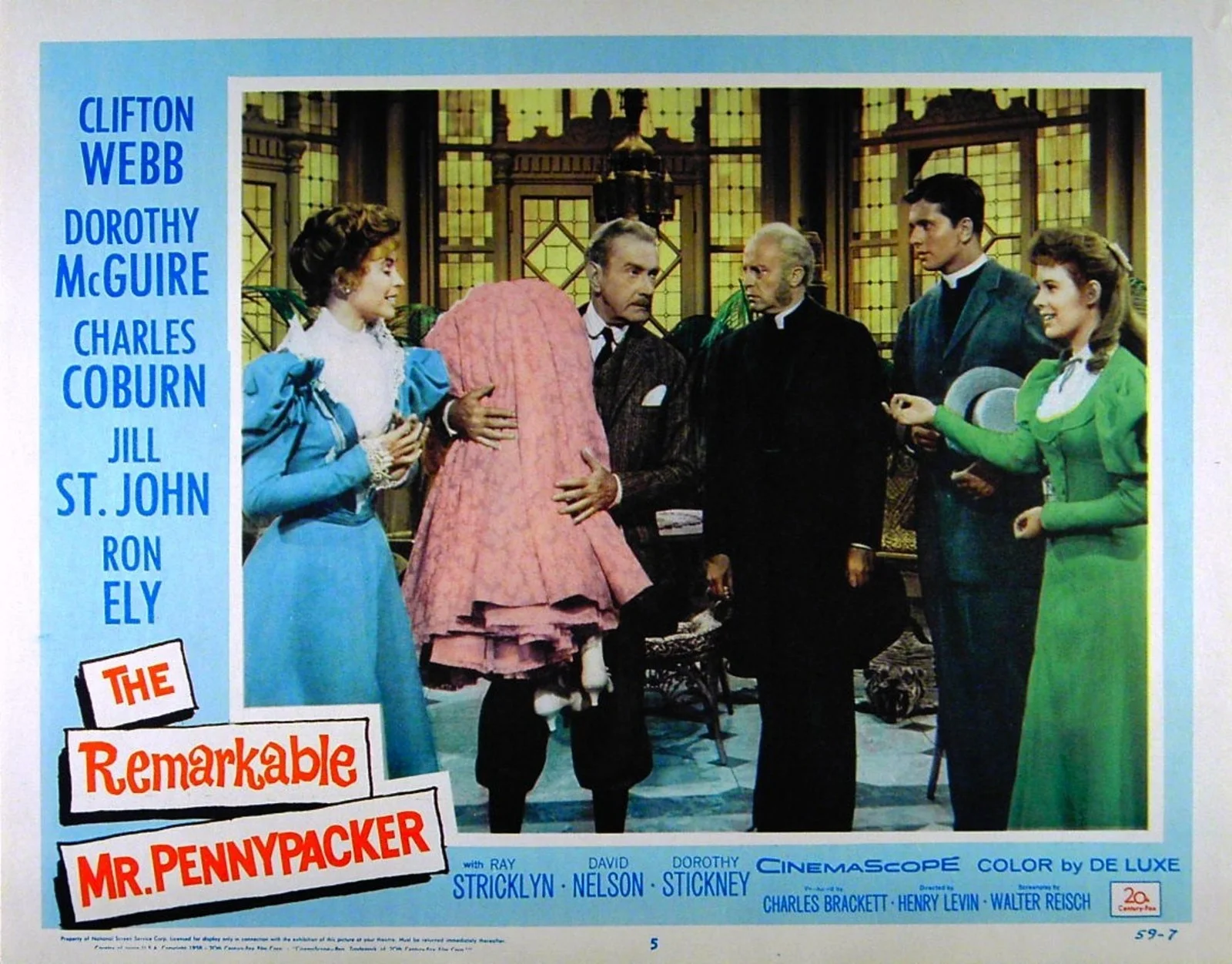 REMARKABLE MR PENNYPACKER 1959 Clifton Webb, Dorothy McGuire 4 U.S. LOBBY CARDS, image 2