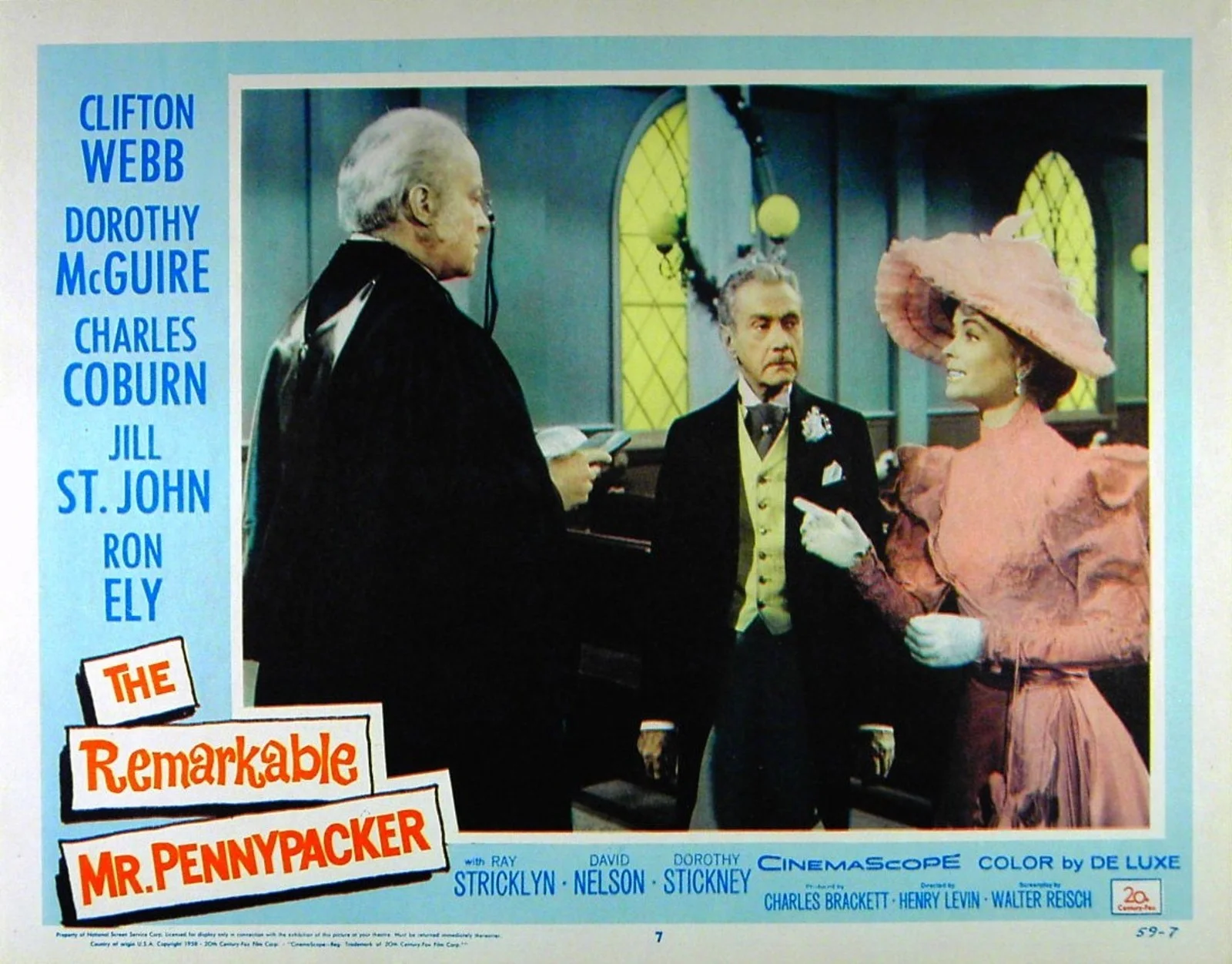 REMARKABLE MR PENNYPACKER 1959 Clifton Webb, Dorothy McGuire 4 U.S. LOBBY CARDS, image 3