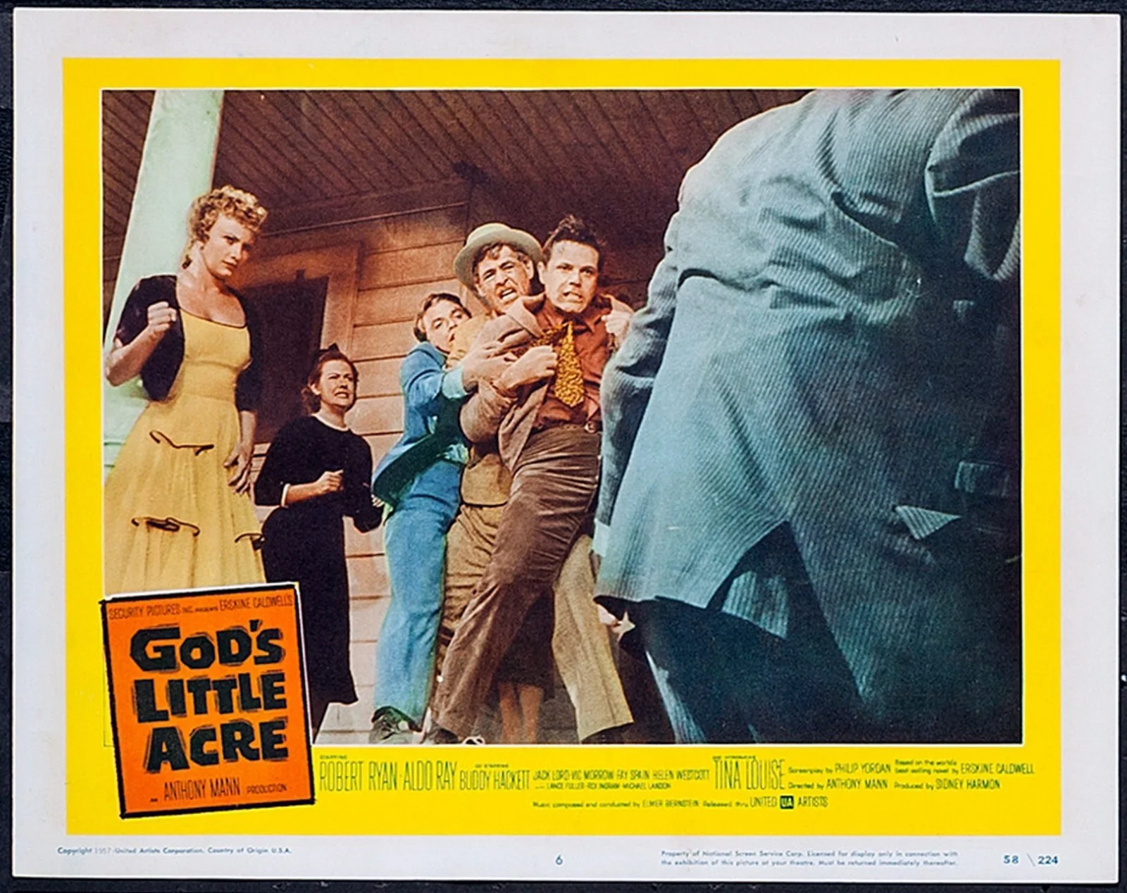 GOD’S LITTLE ACRE 1958 Jack Lord, Aldo Ray ERSKINE CALDWELL 3 LOBBY CARDS, изображение 2