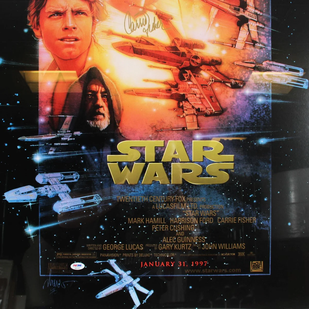 Carrie Fisher Signed Poster Display Star Wars With COA PSA/DNA, изображение 5