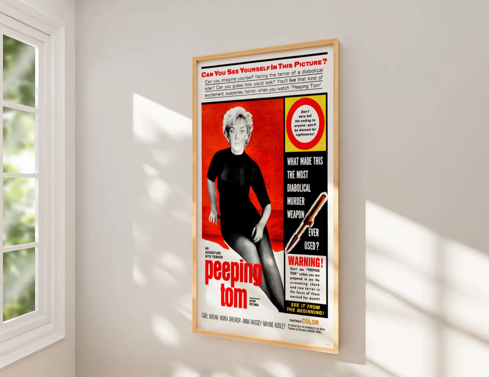 Peeping Tom - 1960 Avant Garde Horror Restored 27.2" x 41" US One Sheet Poster, изображение 2