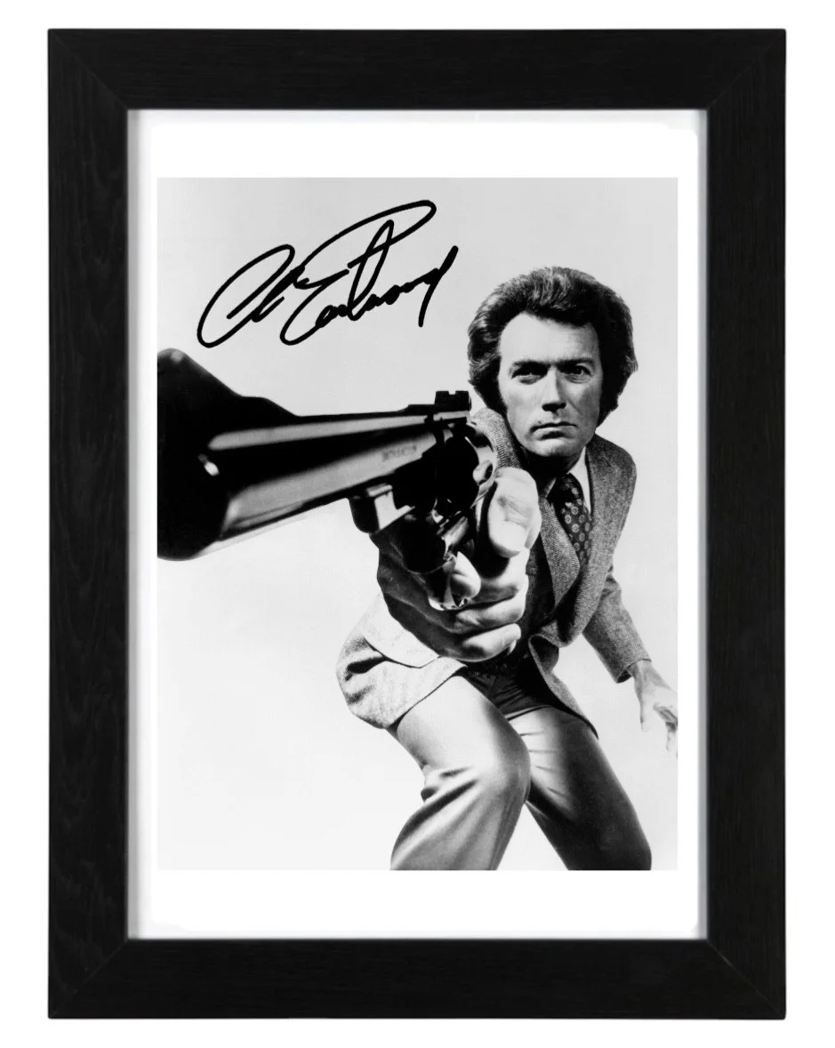 Clint Eastwood Signed Autograph PHOTO Pre Print 6x4/A4/ Framed, image 3