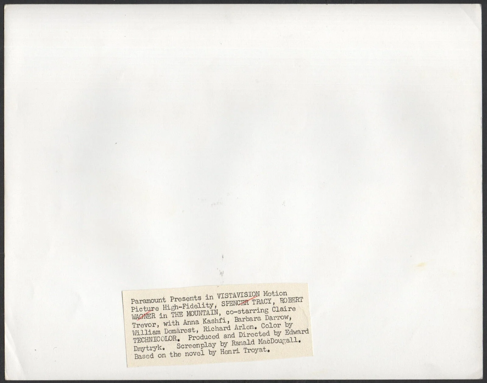 MOUNTAIN 1956 Edward Dmytryk, Spencer Tracy, Robert Wagner 10x8 STILL #159, изображение 2