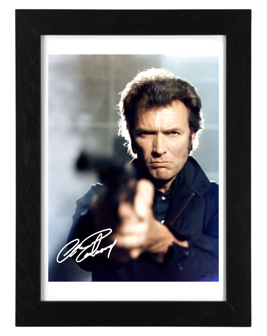 Clint Eastwood Signed Autograph PHOTO Pre Print 6x4/A4/ Framed, image 3