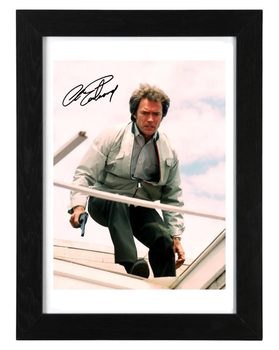Clint Eastwood Signed Autograph PHOTO Pre Print 6x4/A4/ Framed, image 3