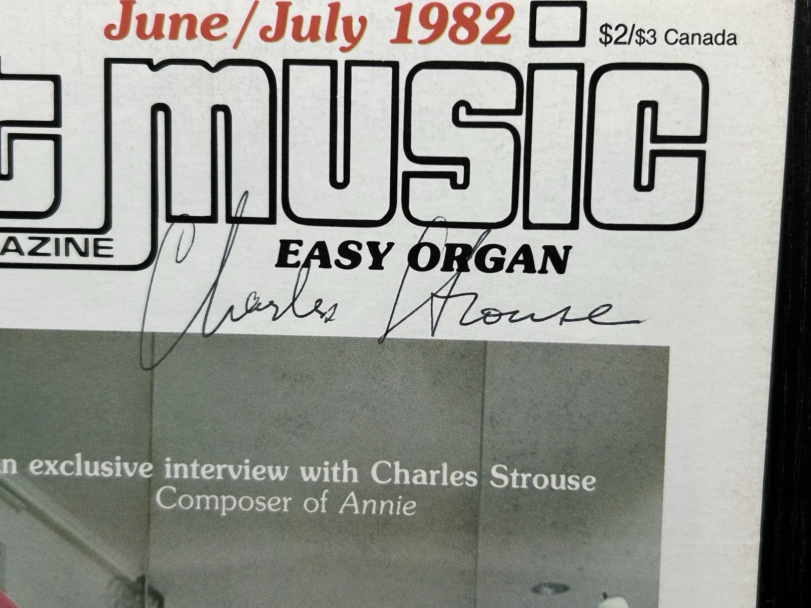 CHARLES STROUSE SIGNED MAGAZINE w NOTE Original Autograph JSA COA Annie Composer, image 2