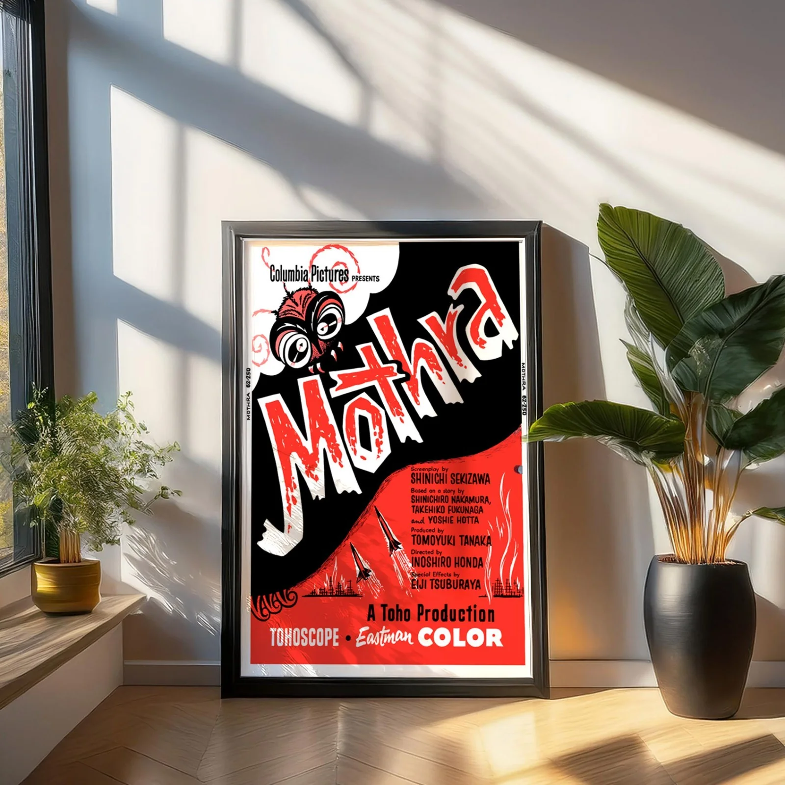 Mothra - 1964 Monster Sci-Fi Drama Restored 27.2" x 41" US One Sheet Poster, изображение 3