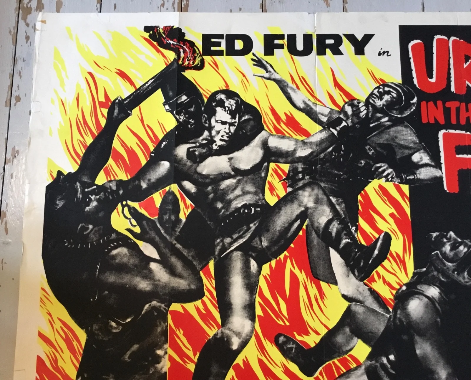 Ursus In The Land Of Fire 1963 Original UK Quad Poster RARE, изображение 4