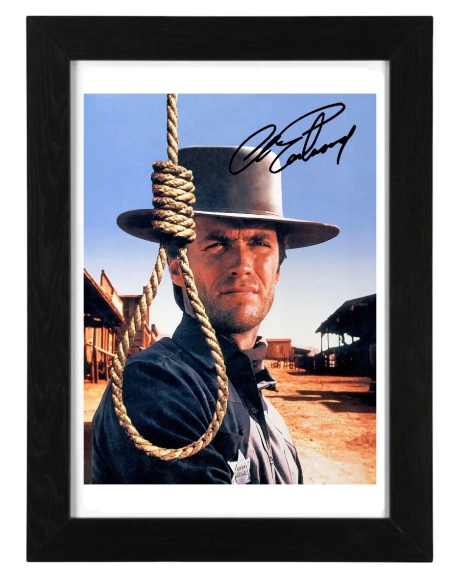 Clint Eastwood Signed Autograph PHOTO Pre Print 6x4/A4/ Framed, image 3
