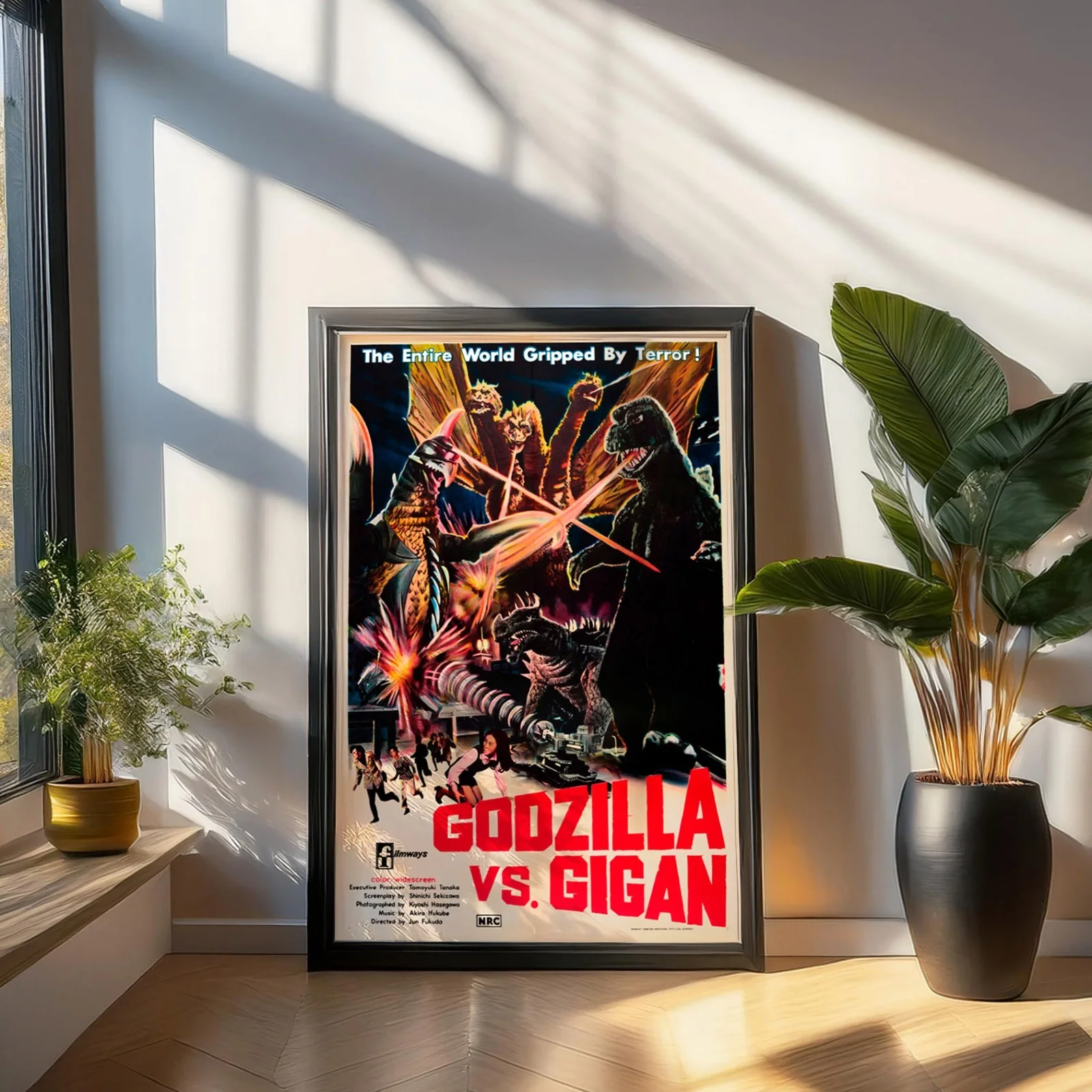 Godzilla vs. Gigan - 1972 Monster Film Restored 27.2" x 41" US One Sheet Poster, изображение 3