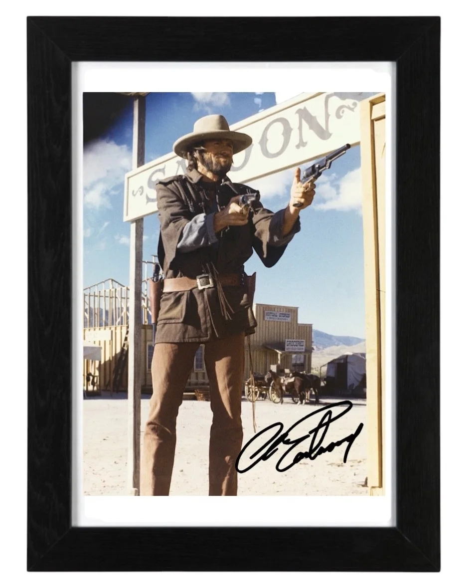 Clint Eastwood Signed Autograph PHOTO Pre Print 6x4/A4/ Framed, image 3