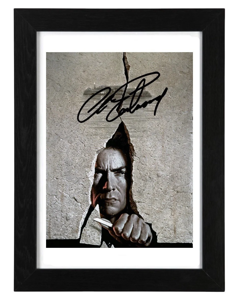 Clint Eastwood Signed Autograph PHOTO Pre Print 6x4/A4/ Framed, image 2