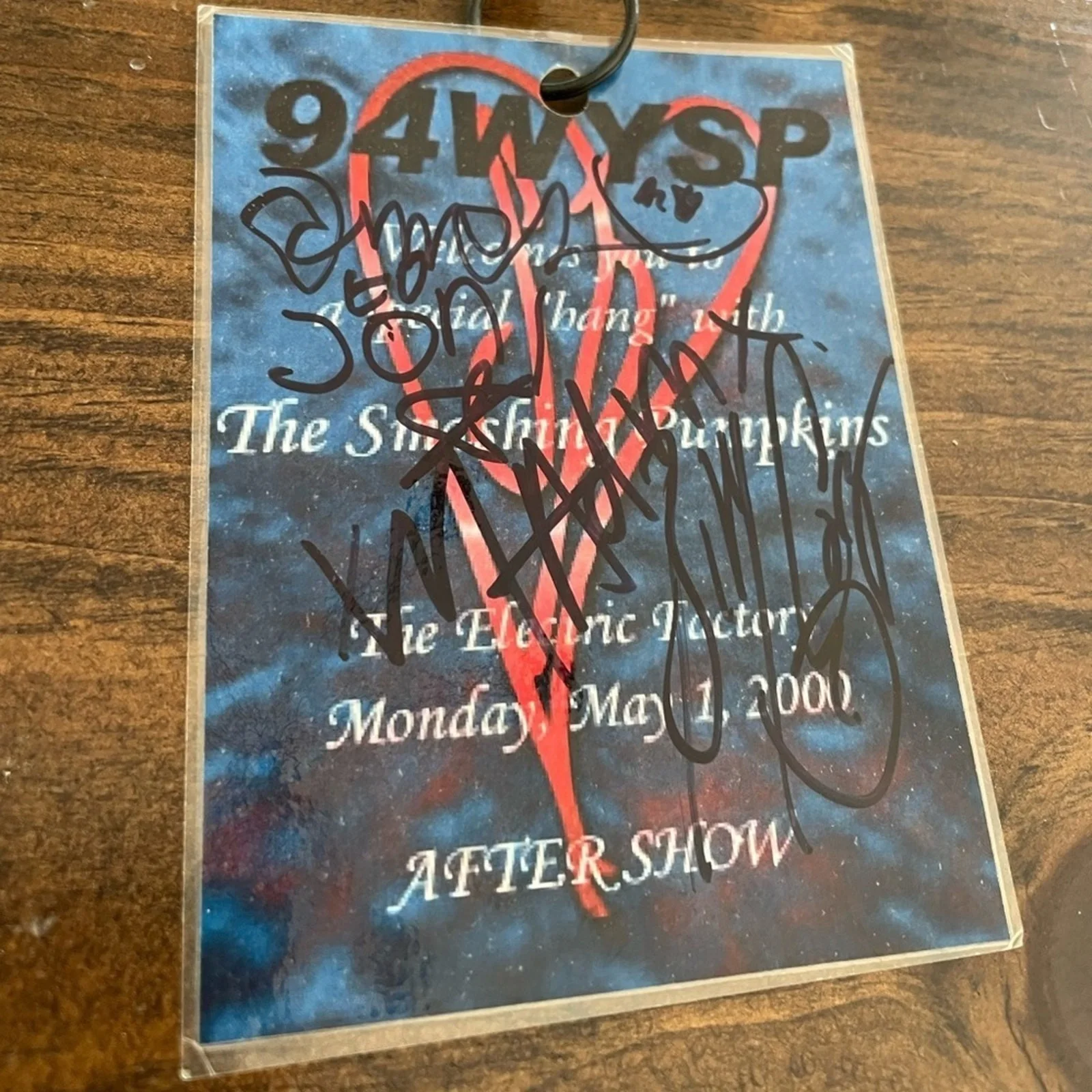 Smashing Pumpkins Autographed Back Stage Pass Electric Factory Philadelphia 2000, image 4