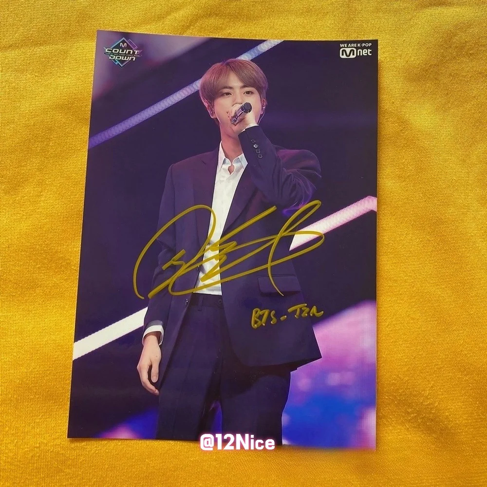 BTS JIN AUTOGRAPHED SIGNED PHOTO K-POP COLLECTIBLES 4*6 2025 #Nice, изображение 2