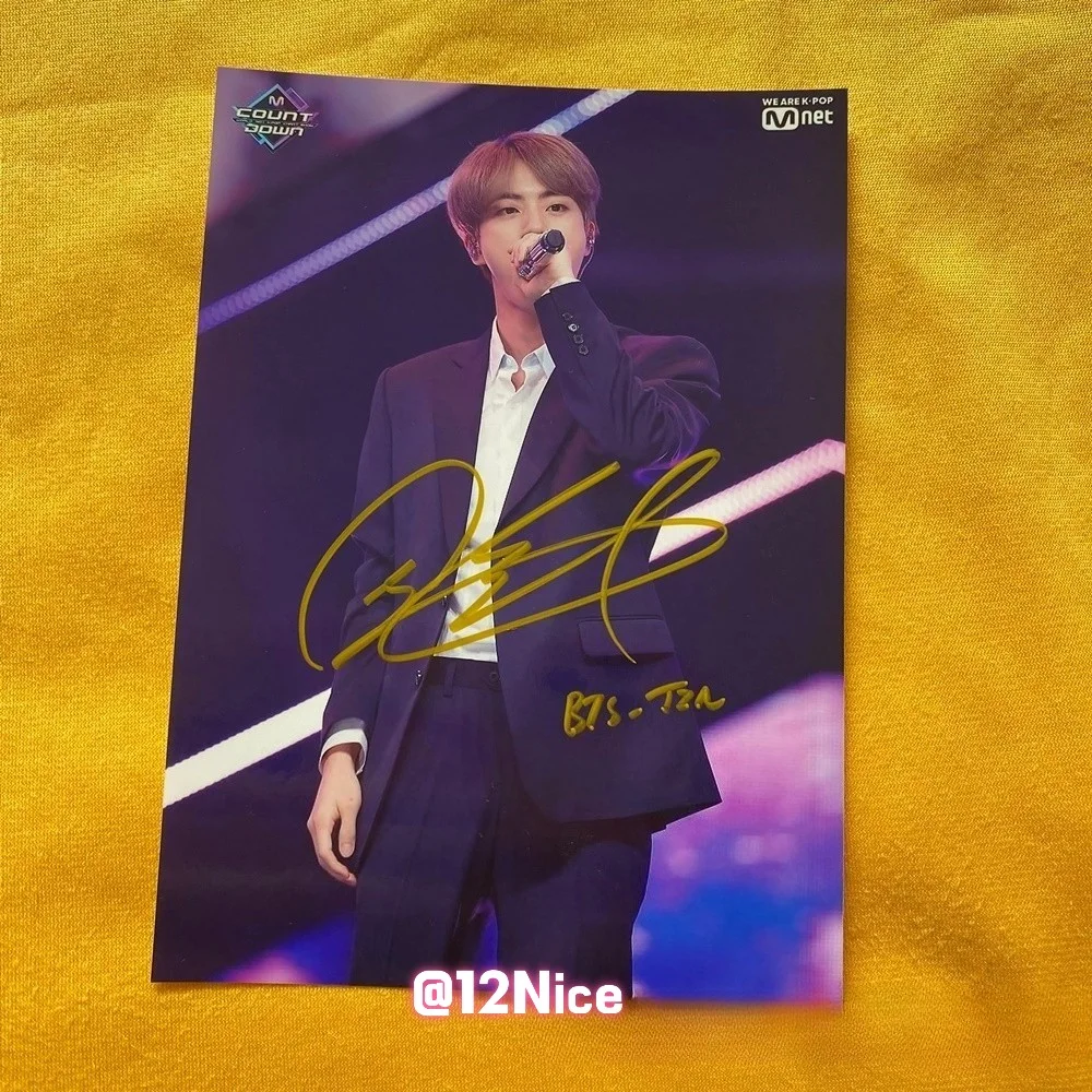 BTS JIN AUTOGRAPHED SIGNED PHOTO K-POP COLLECTIBLES 4*6 2025 #Nice, изображение 3
