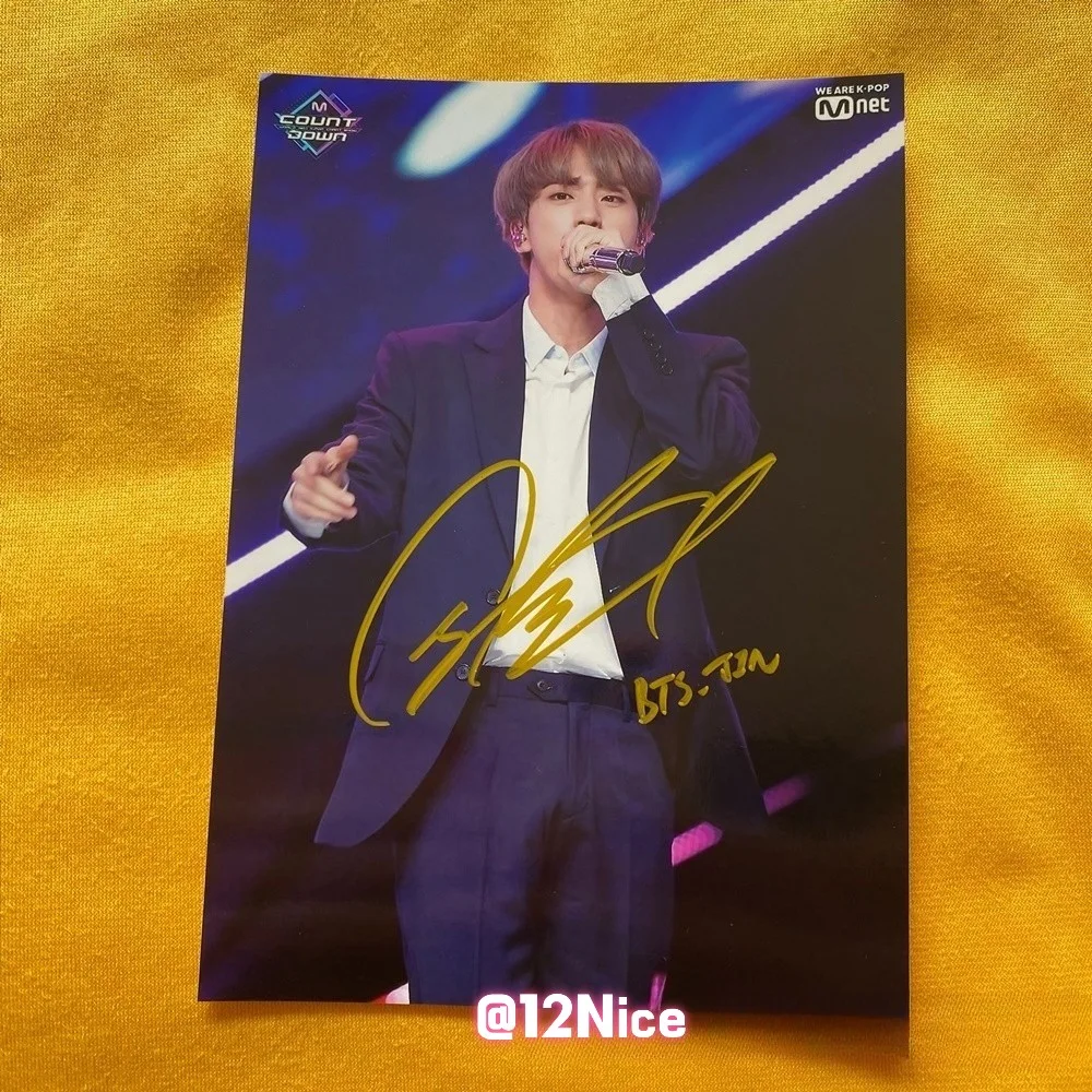 BTS JIN AUTOGRAPHED SIGNED PHOTO K-POP COLLECTIBLES 4*6 2025 #Nice, изображение 4