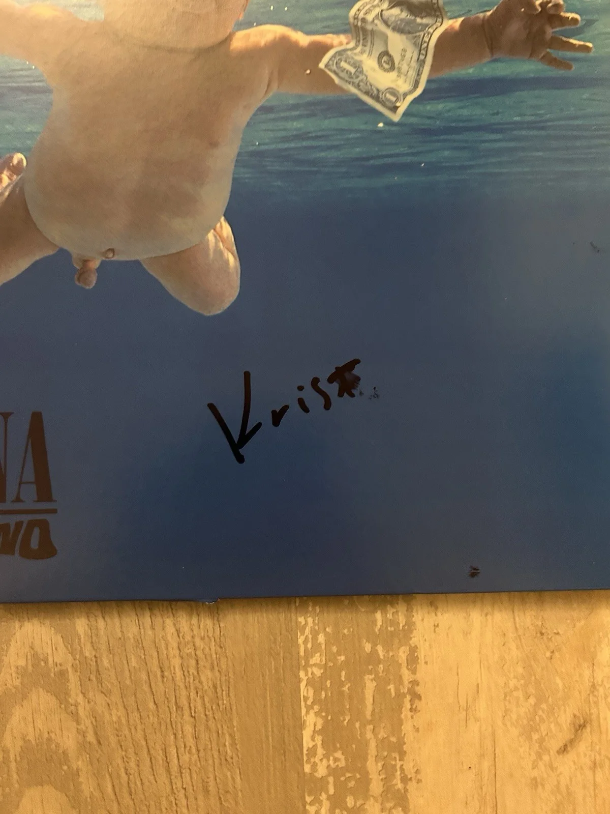 KRIST NOVOSELIC SIGNED AUTOGRAPH NIRVANA NEVERMIND VINYL ALBUM PROOF, image 2