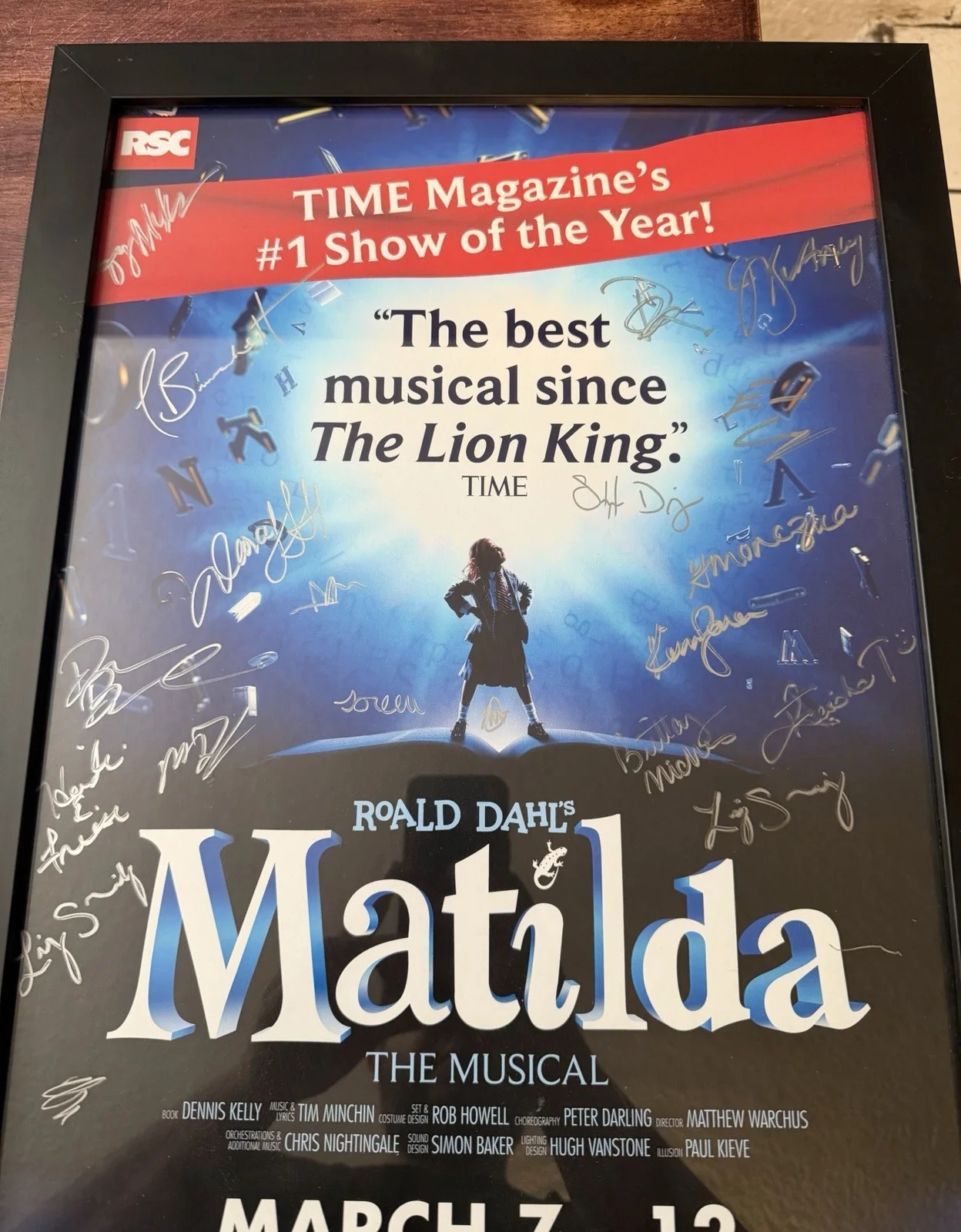 Liz S, Nandie E. Freese, Brittany Michel, Soreen, Amonezia — Matilda The Musical Signed Original Theater Poster Framed San Jose March 7-12, image 3