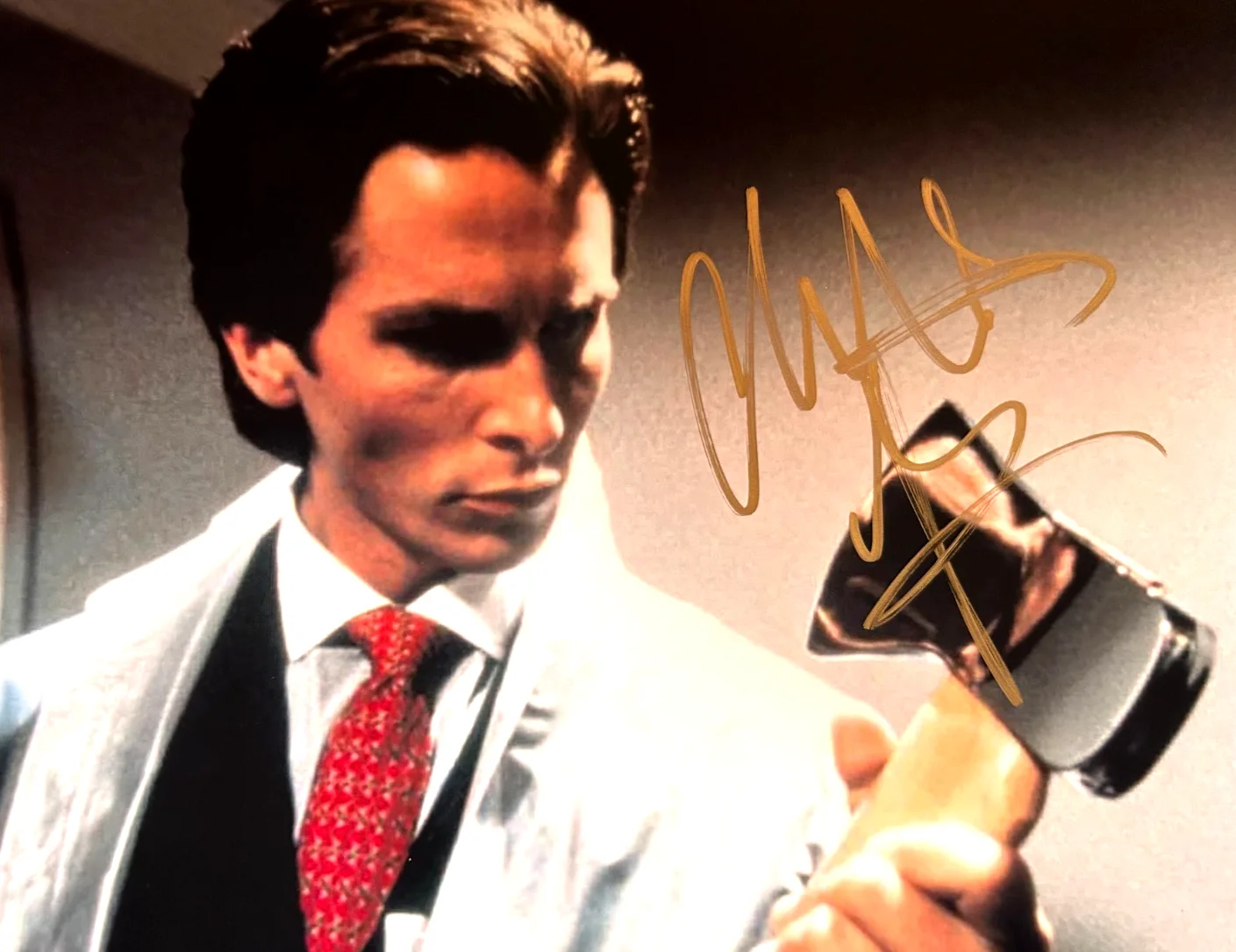 Christian Bale — Christian Bale Signed 8x10" AMERICAN PSYCHO Original Authentic Autograph w/COA, image 3