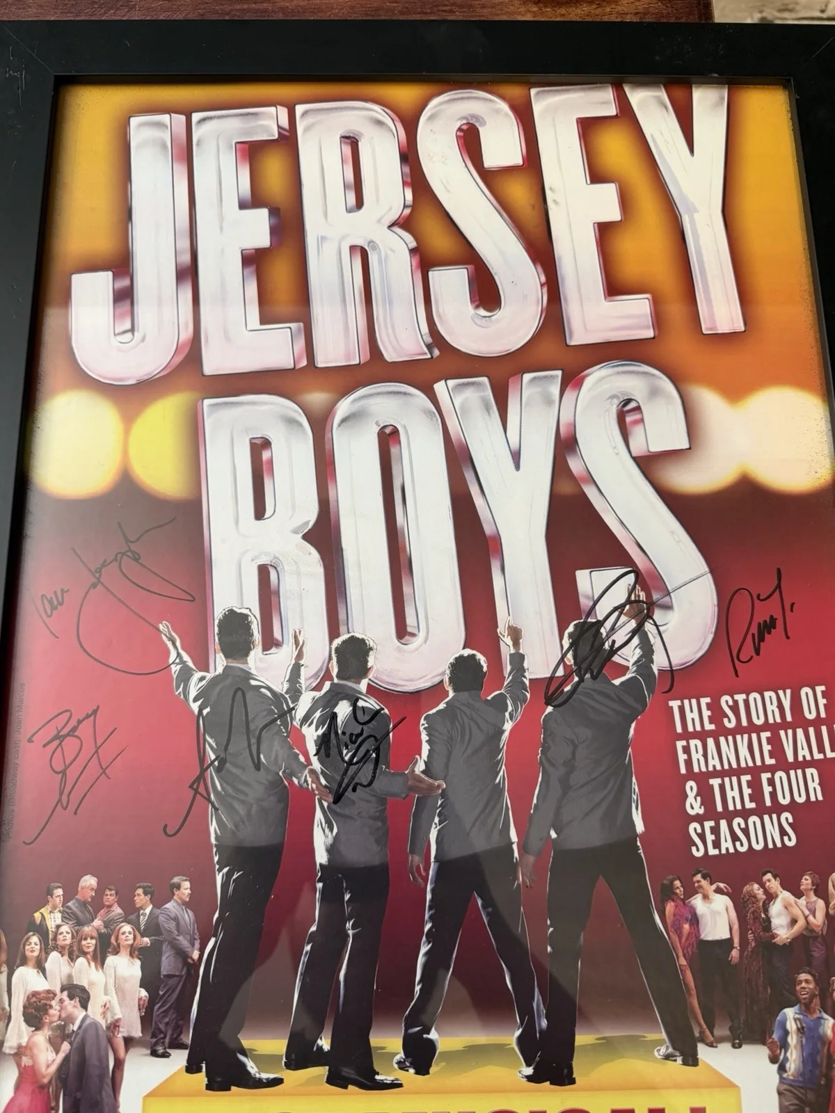 Jersey Boys Signed Original Theater Poster Framed Autograph Not Authenticated, image 2